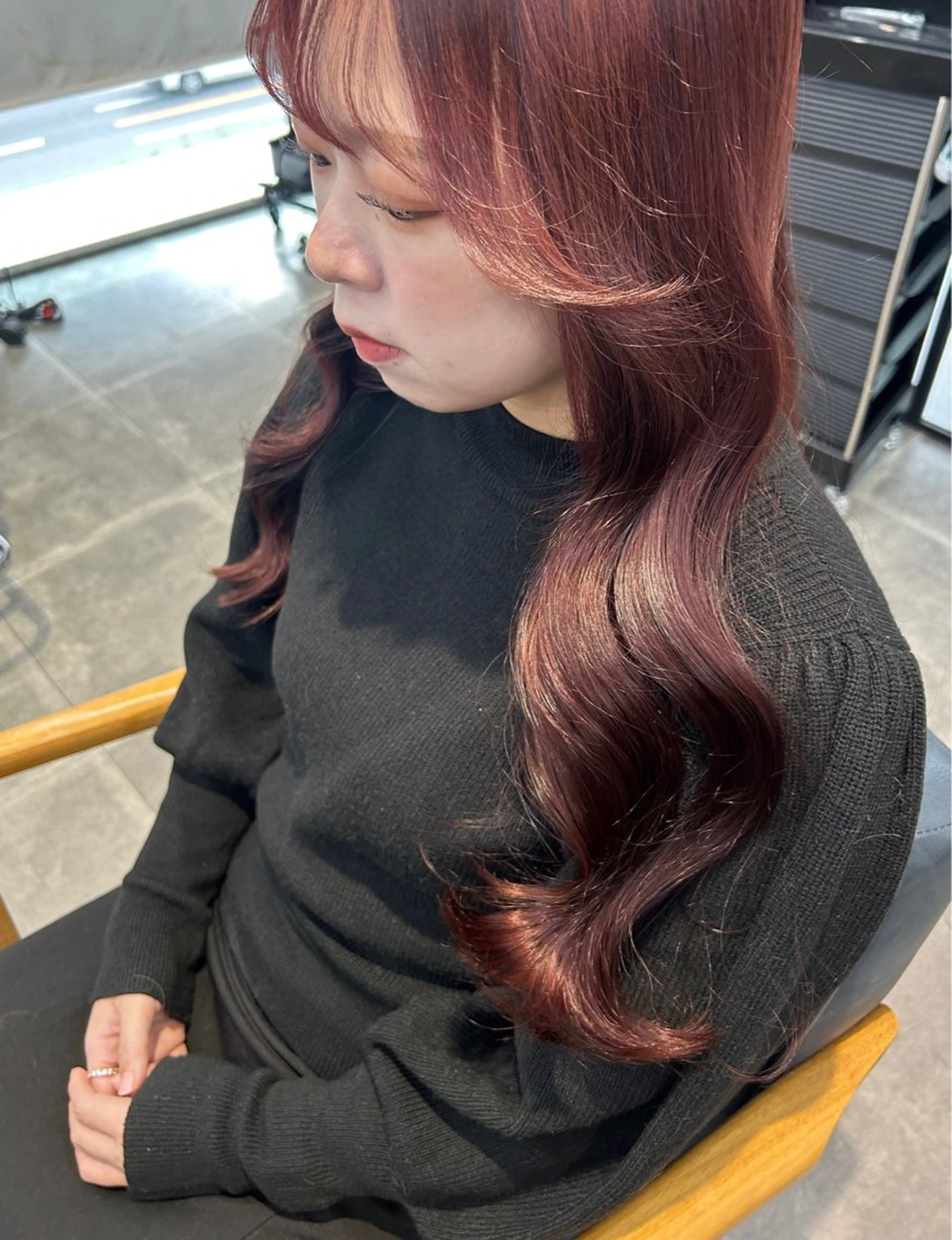 ロング カラー カット ヘアカラー トリートメント newi梅田🫧韓国 ヘア🫧sakiのヘアスタイル