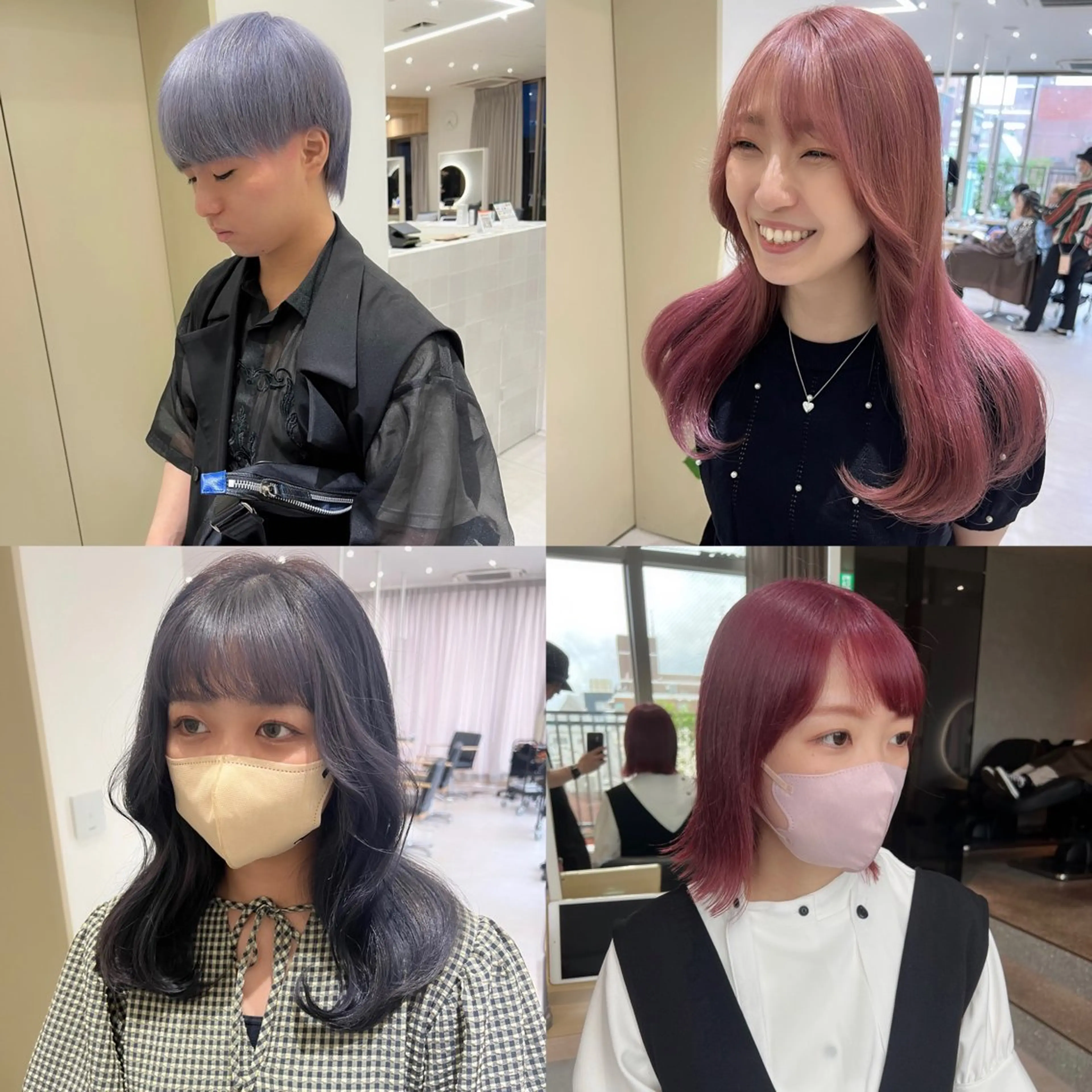 カラー ブリーチ 髪質改善 ヘアカラー 韓国🇰🇷レイヤー おくれ毛/顔まわりのヘアスタイル