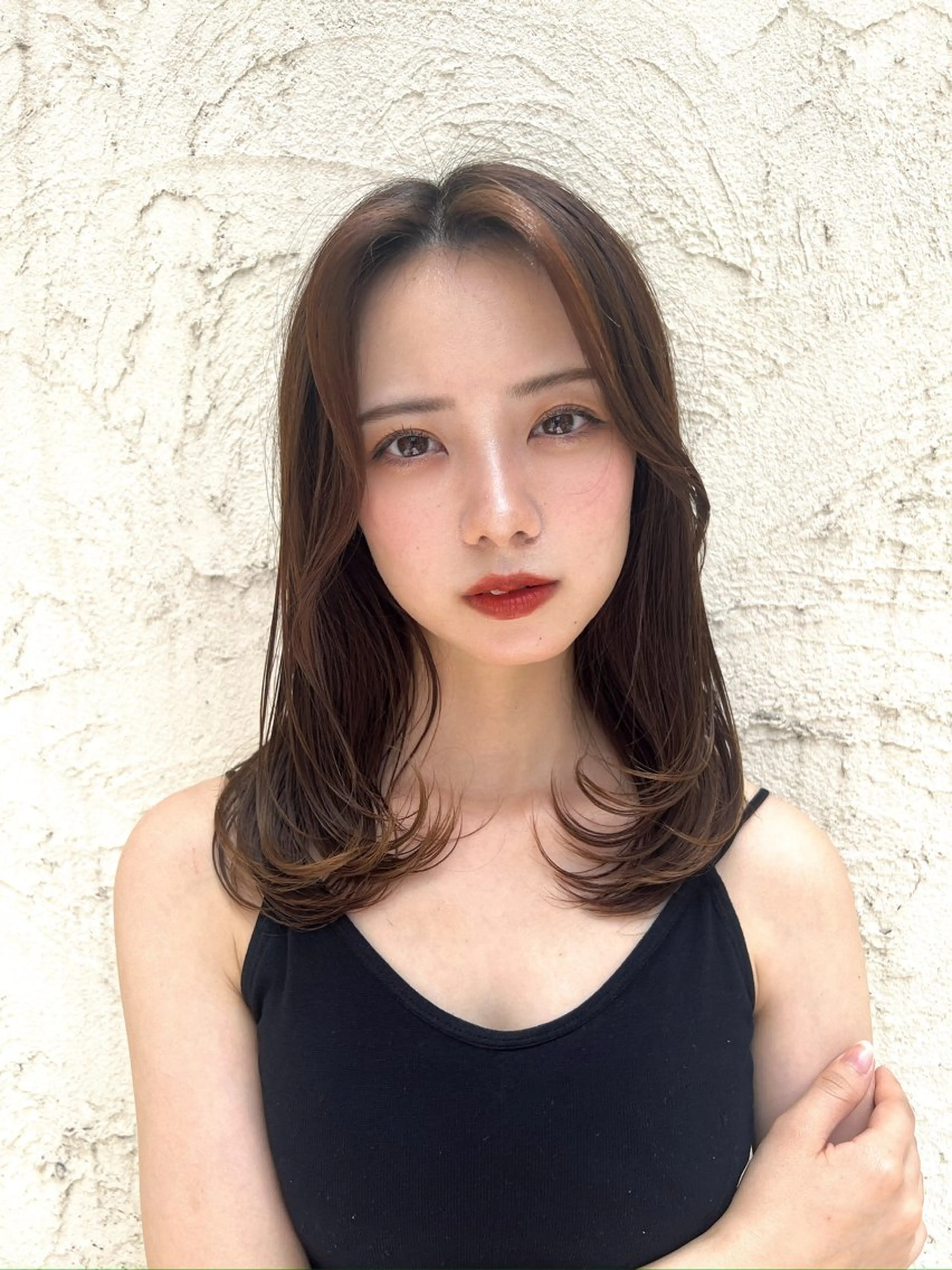 ミディアム カット ヘアカラー トリートメント Lond strada所属・✨武村侑哉　韓国風 レイヤーカット✨のヘアスタイル