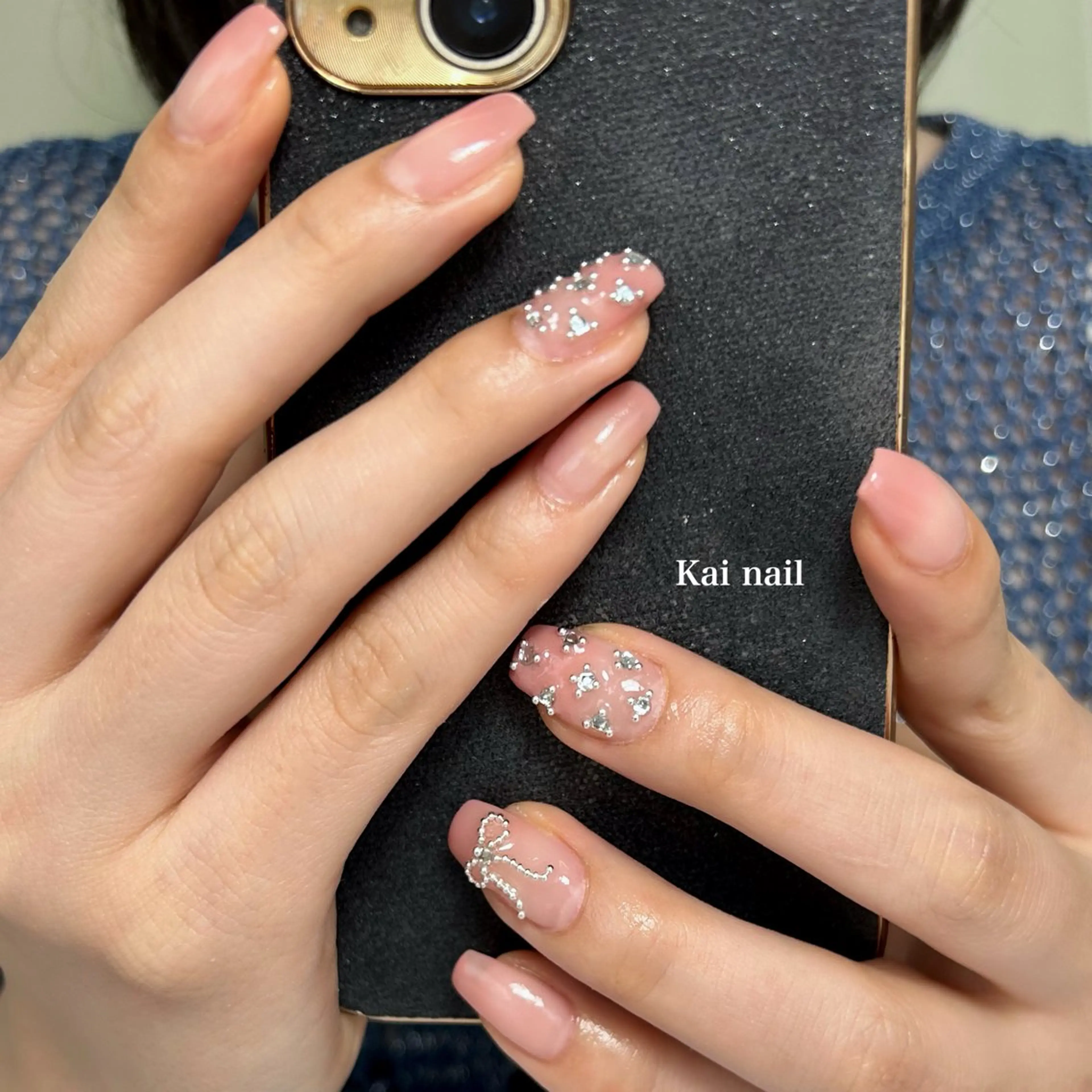 ネイル ガーリー グラデーション 韓国ネイル 持ち込み ピンク ハンドネイル Kai  nail Mayukoのネイルデザイン