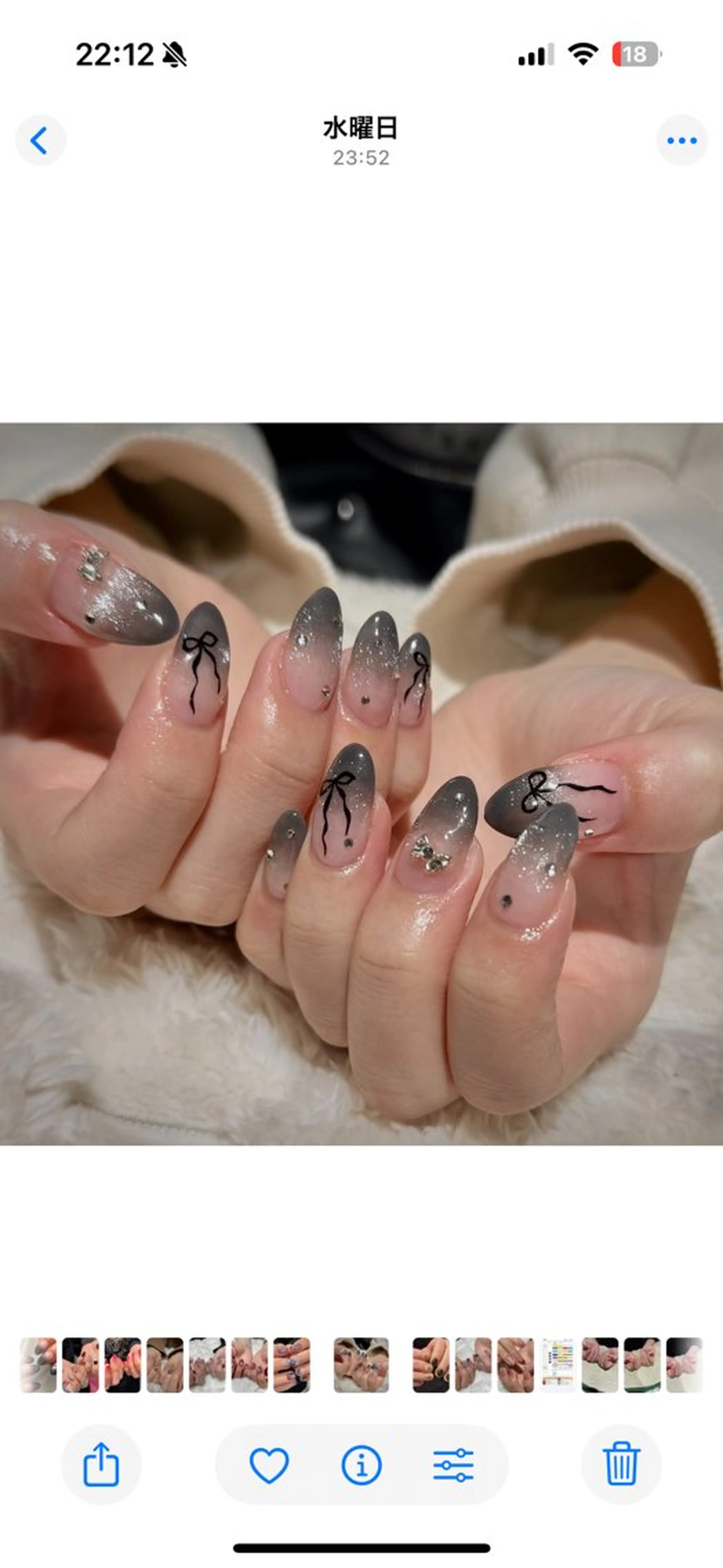 ネイル リボン ワンホンネイル ハンドネイル m kaori𓃟のネイルデザイン