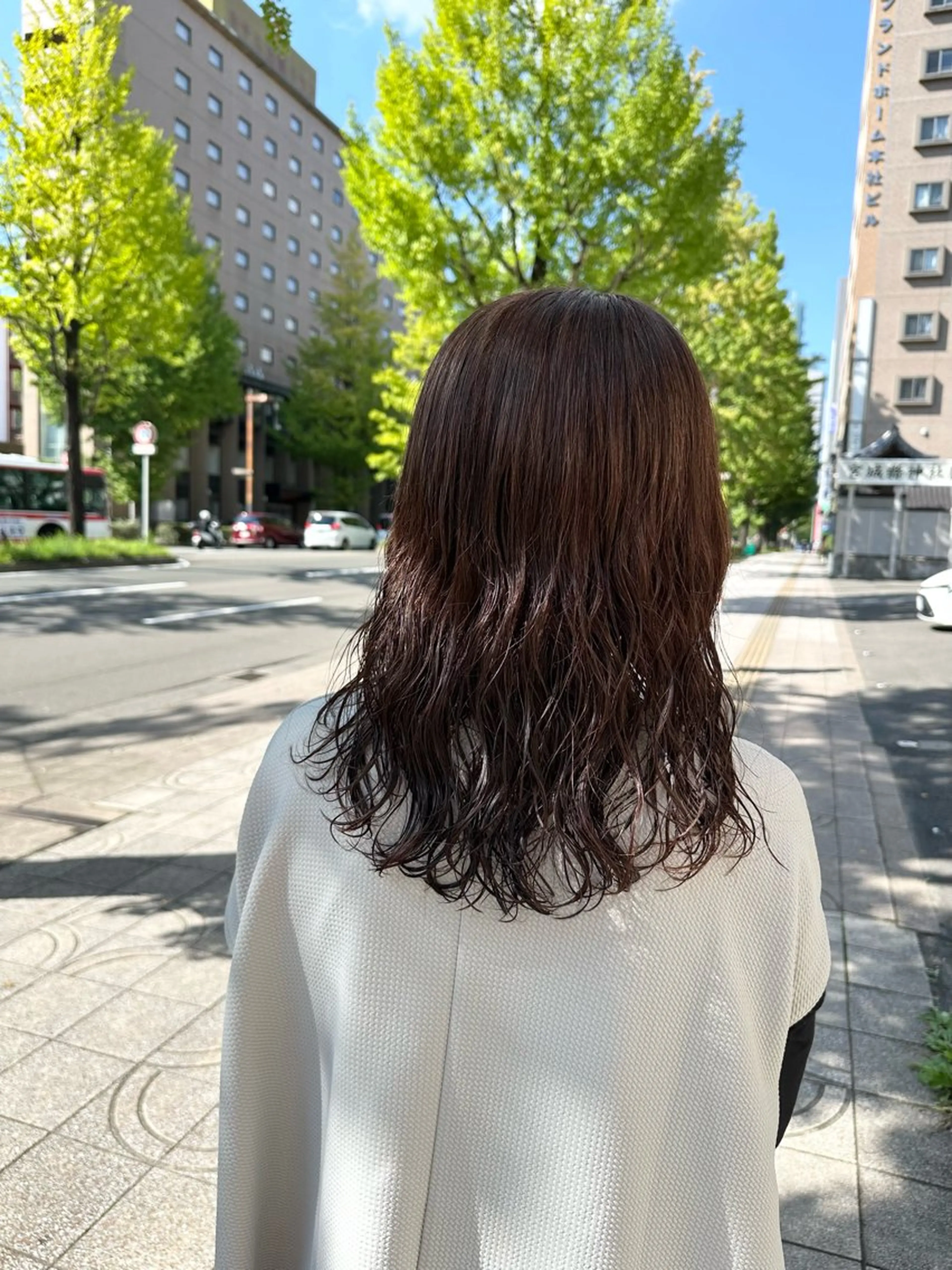 ミディアム パーマ ミディアムパーマ キクチ リオのヘアスタイル