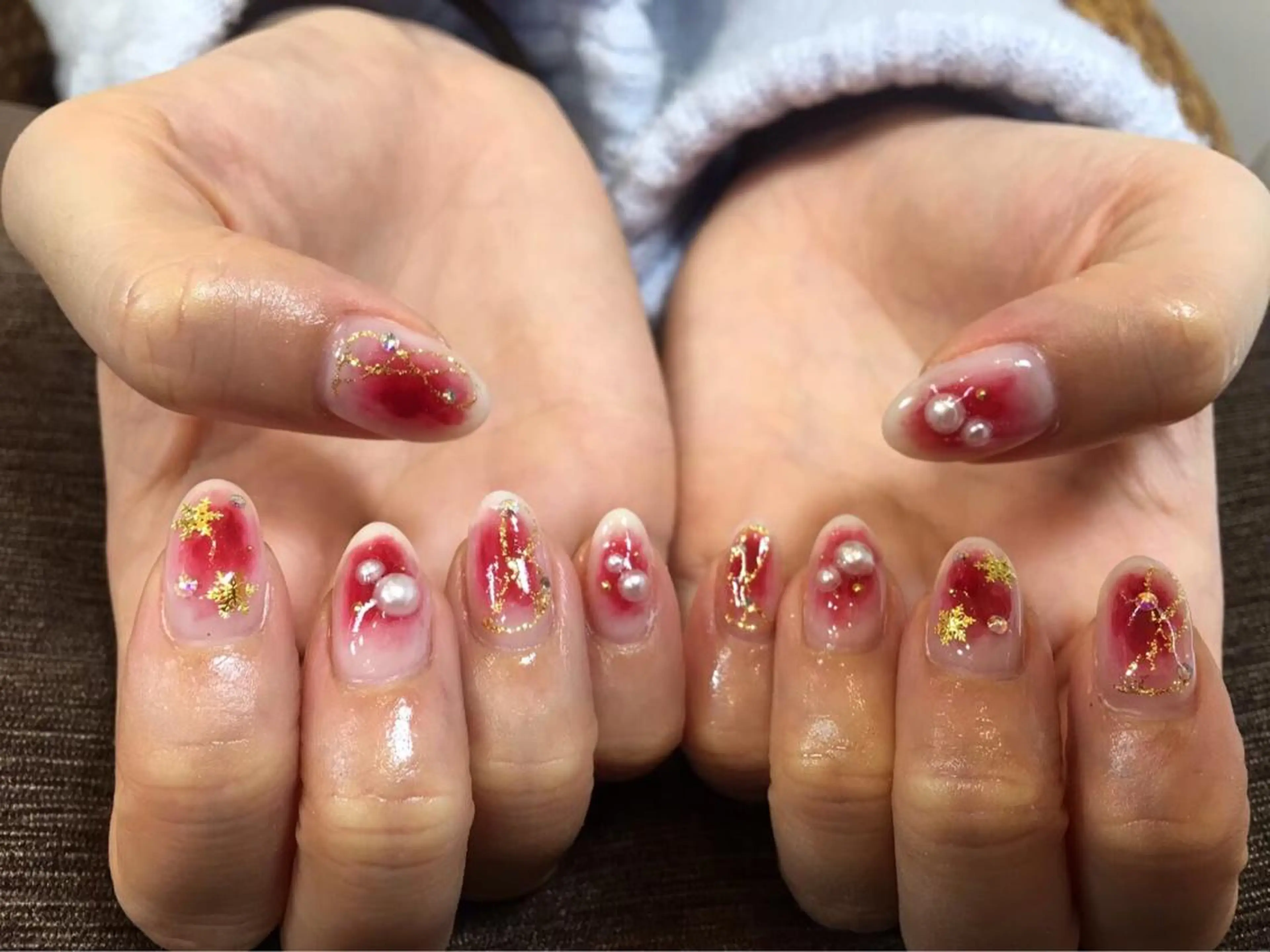 ネイル チークネイル 冬ネイル クリスマス kiki nail 二子玉川のネイルデザイン