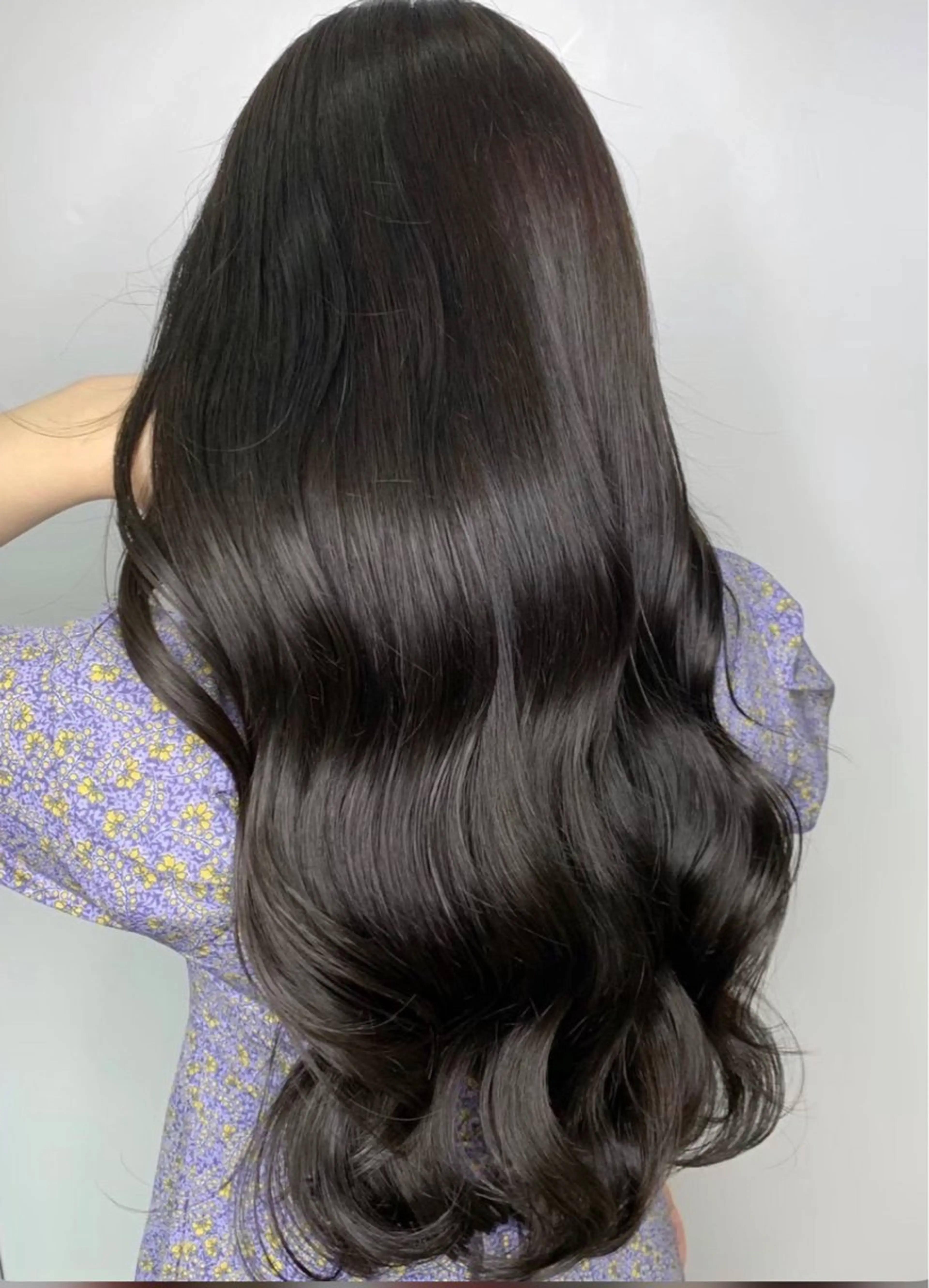 セミロング カラー ヘアアレンジ 黒髪 ブルーカラー ブルーブラック カット ヘアカラー トリートメント ヘアセット 金子 廉のヘアスタイル