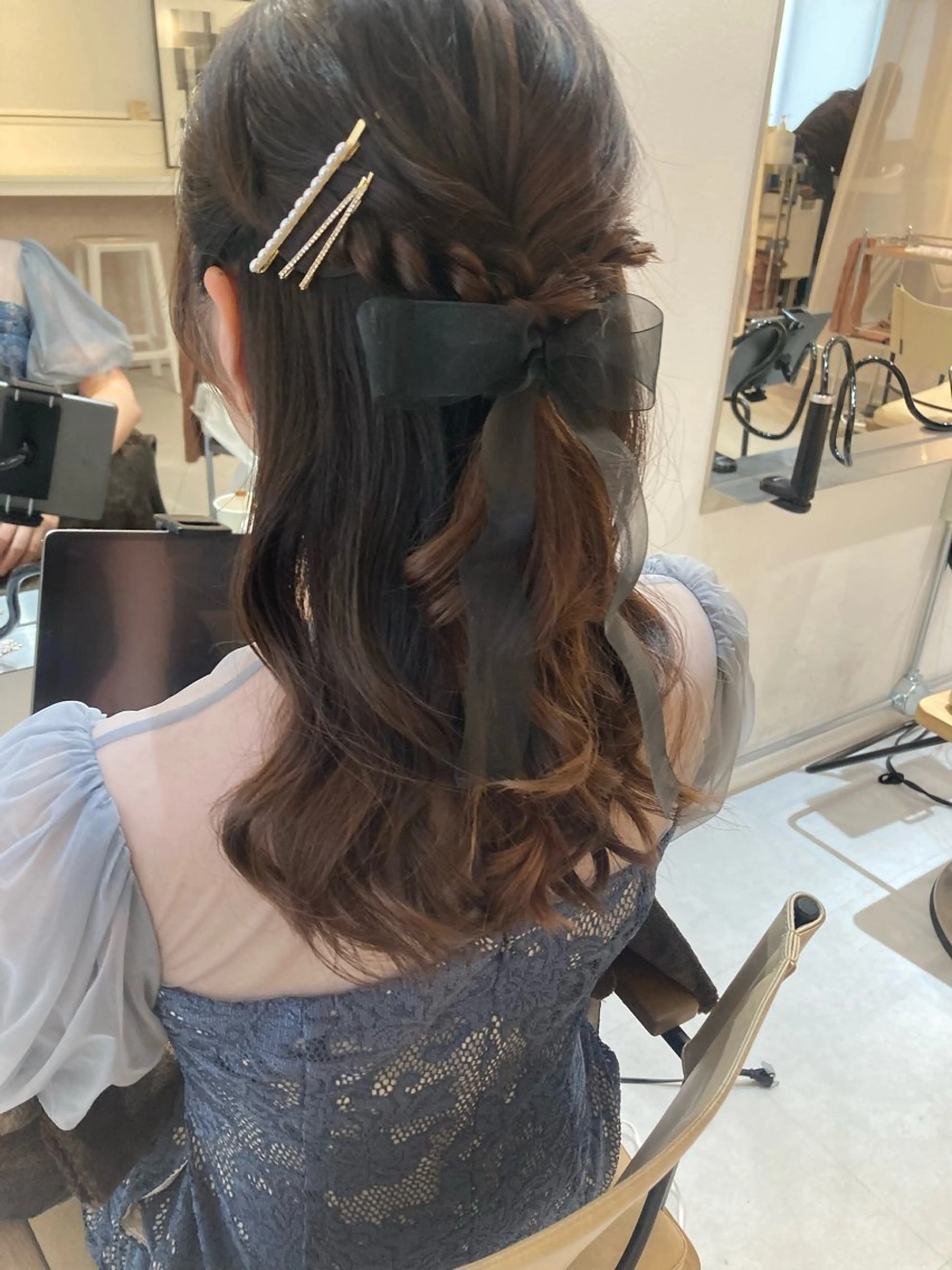 セミロング ヘアセット ✨色持ちの良い艶 カラー✨蟹江真世のヘアスタイル