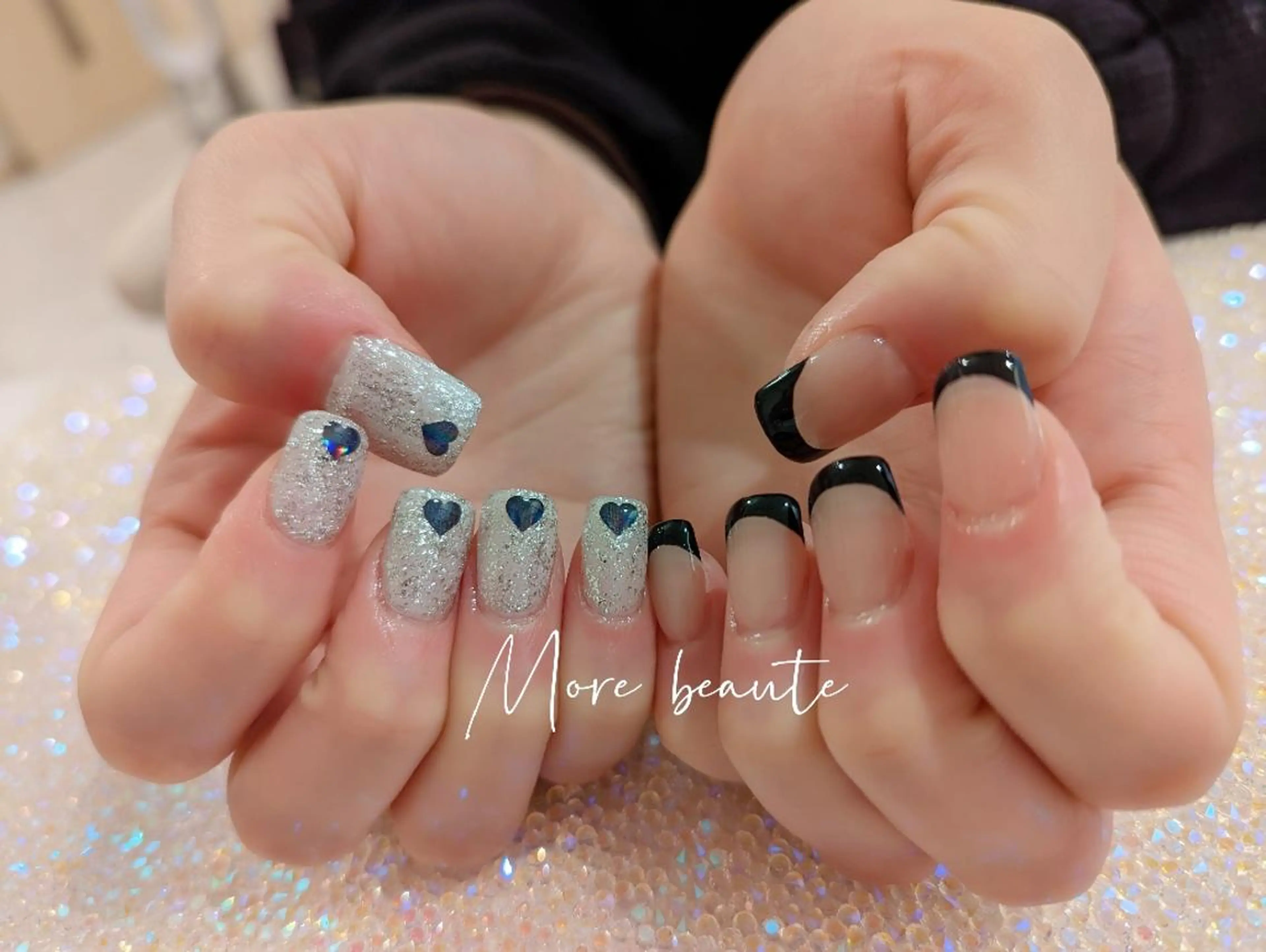 ネイル アートネイル フレンチネイル ジェルネイル キラキラネイル 韓国ネイル ハンドネイル I LOVE ME  NAIL.｡.:*♡のネイルデザイン