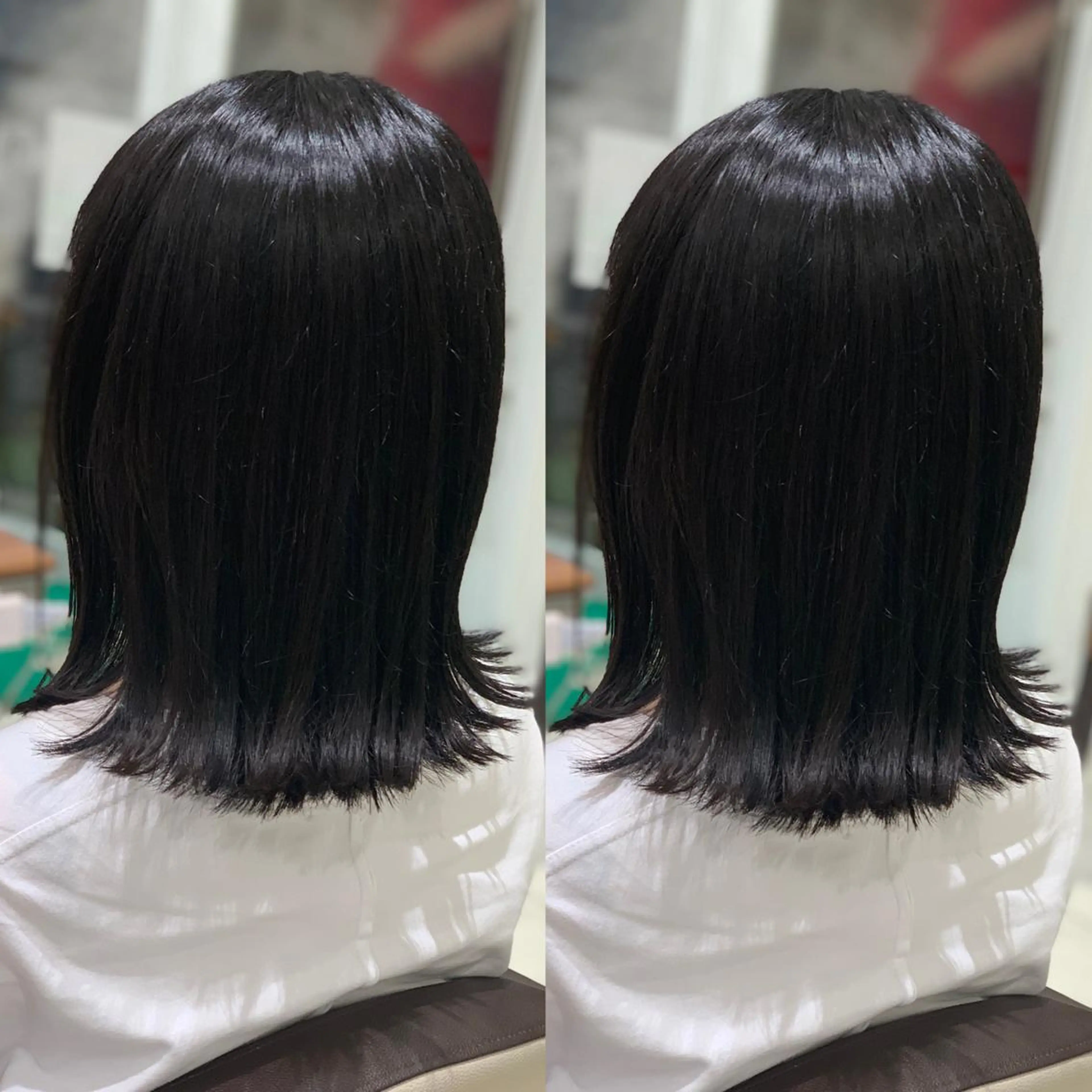 ミディアム カラー 黒髪 ブルーカラー ブルーブラック 盛れる韓国ヘア♡ 🌻鈴木花🌈のヘアスタイル