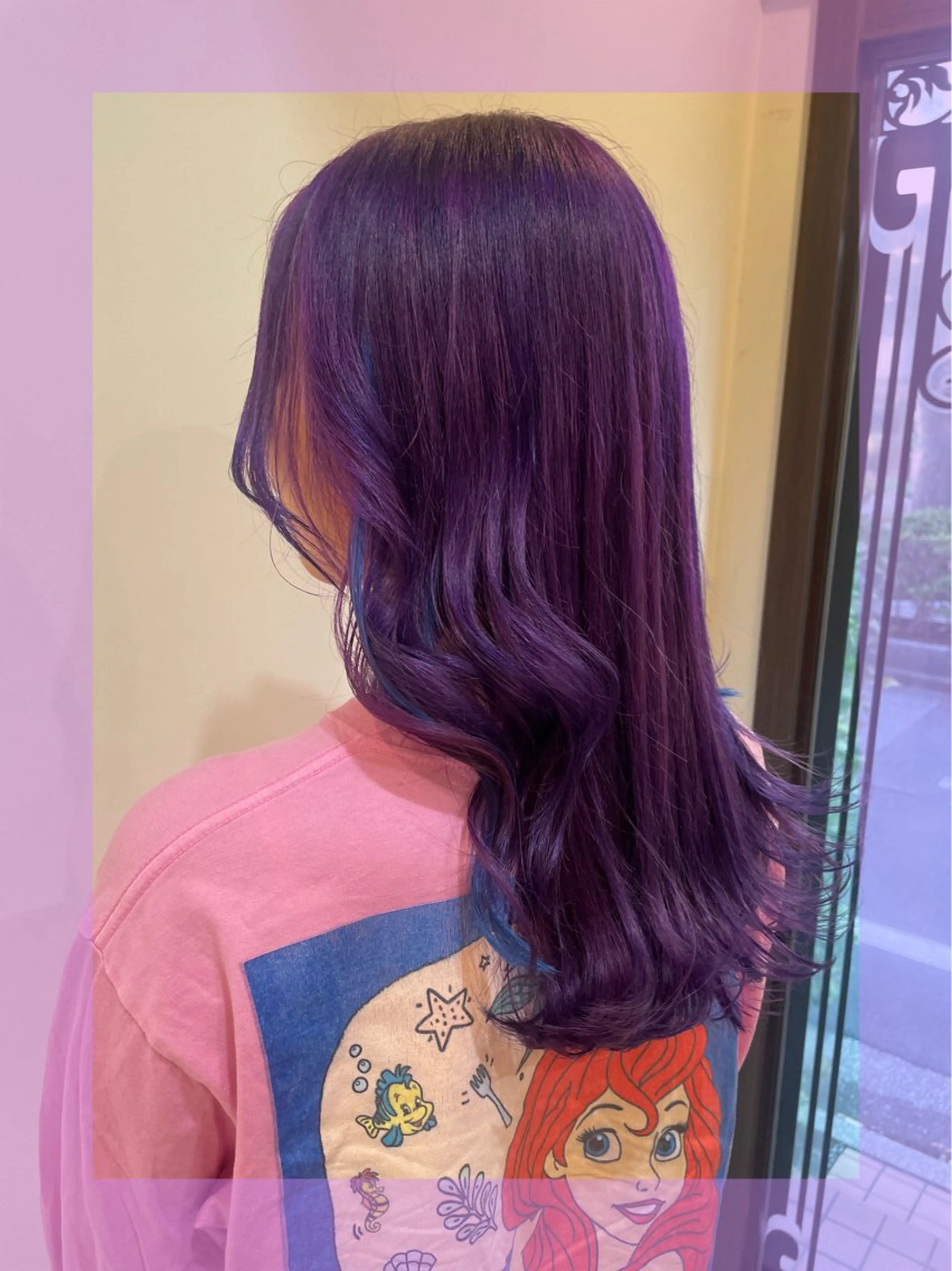 ロング カラー ヘアアレンジ ブルーカラー パープルカラー エクステ ヘアカラー 🦄ブリーチ💜エク ステ💜MIU🦄のヘアスタイル