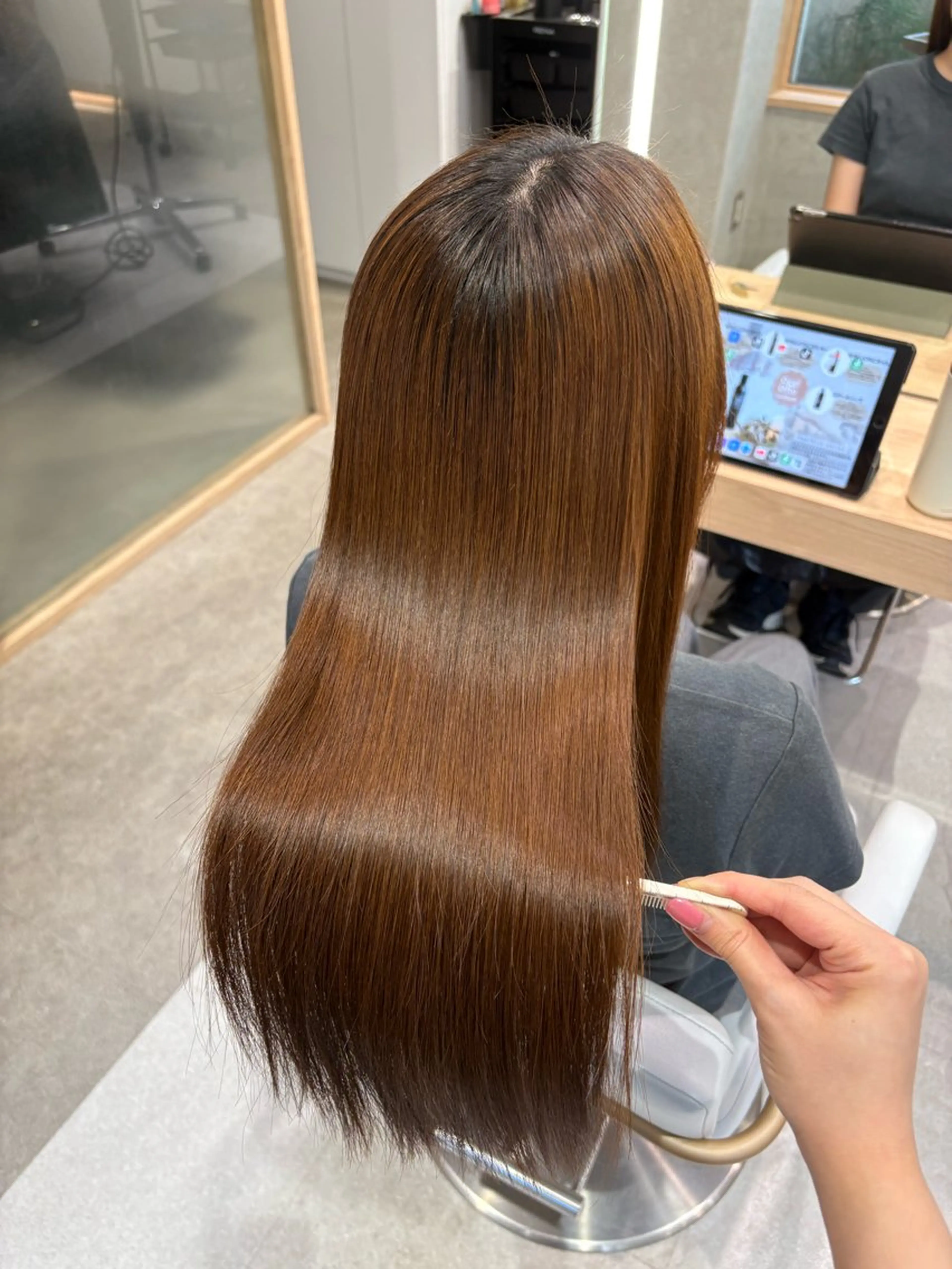 ロング 縮毛矯正 ブリーチなしカラー/ 縮毛矯正🍓kaeのヘアスタイル