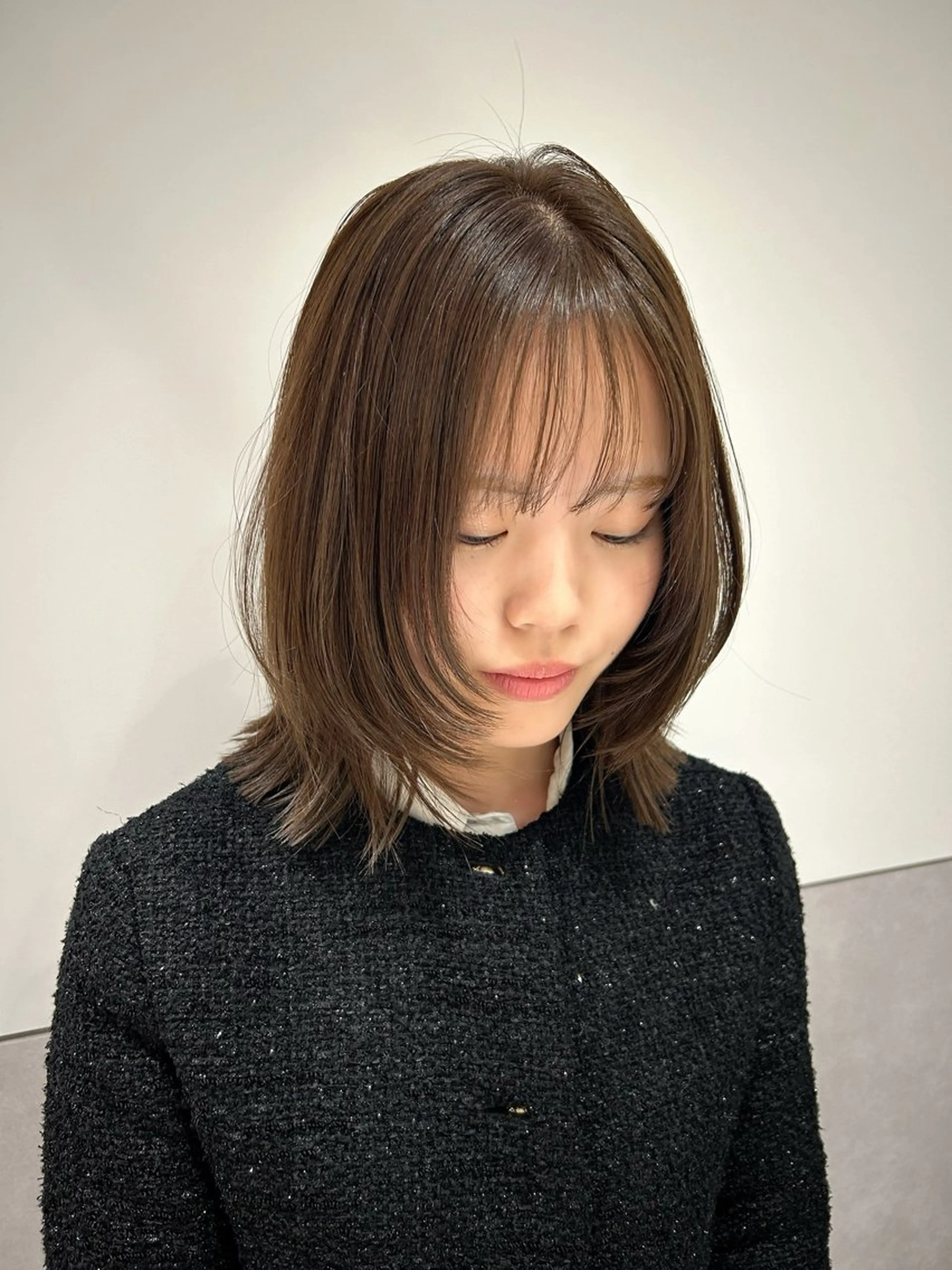 ミディアム ボブレイヤー ボブ 顔まわりレイヤー レイヤーカット カット ヘアカラー トリートメント ナチュラル🪴抜け感 🫧sonokoのヘアスタイル