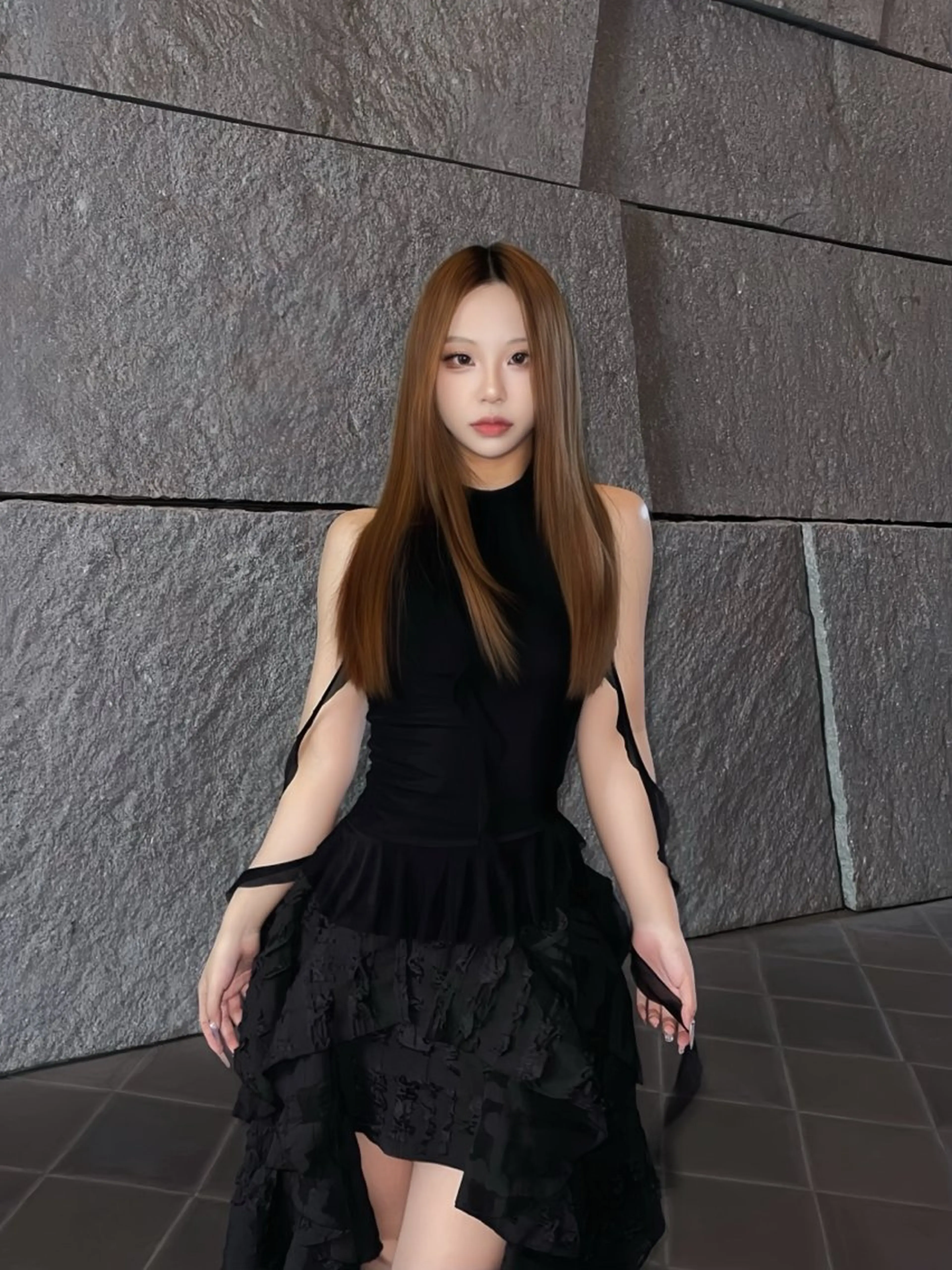 ロング カラー 透明感カラー ダブルカラー 髪質改善 韓国風ヘア トリートメント ヘアカラー トリートメント ヘアセット miuru/網紅ヘア 🇨🇳レイヤーのヘアスタイル