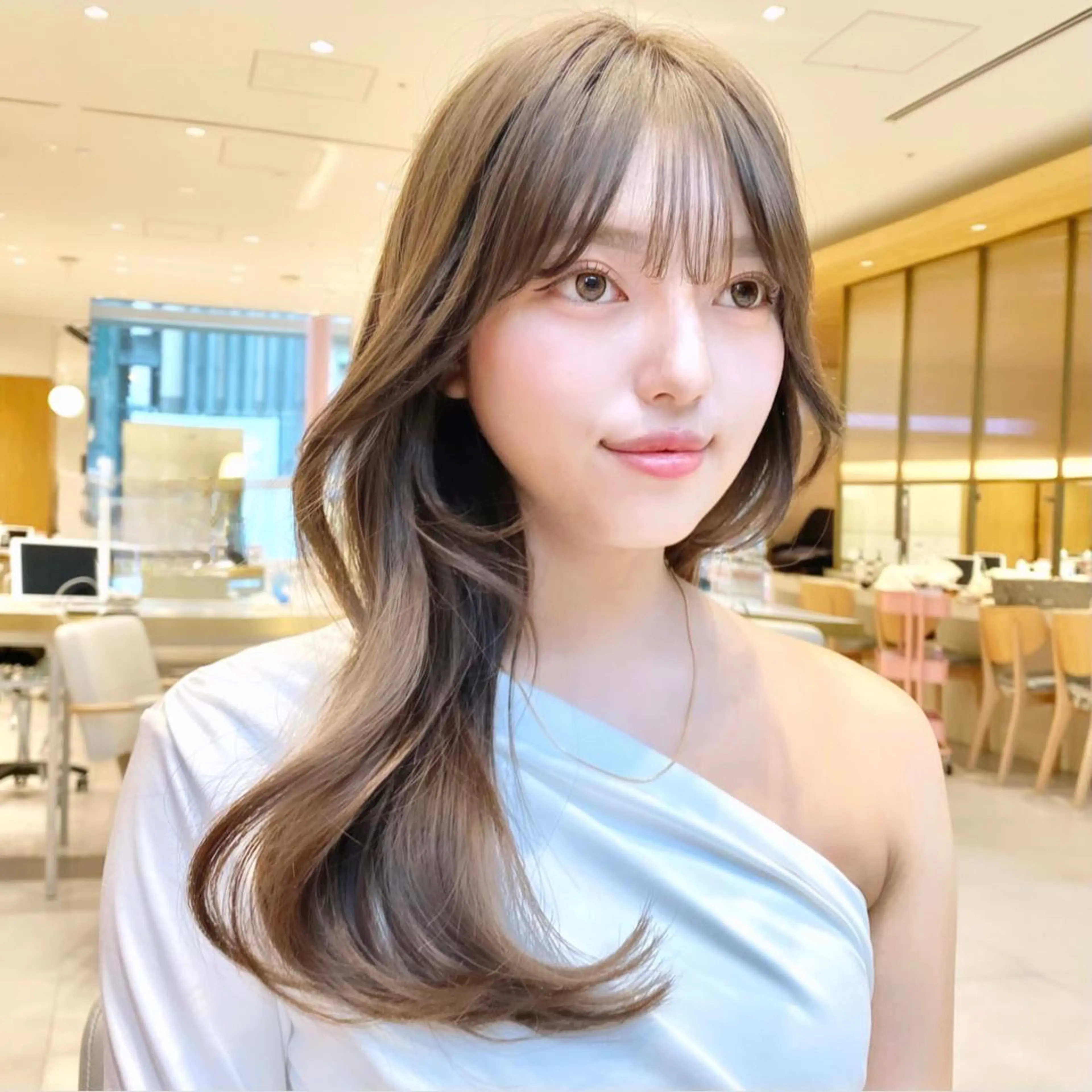 セミロング カット ヘアカラー トリートメント 韓国くびれレイヤー 🇰🇷はづきのヘアスタイル