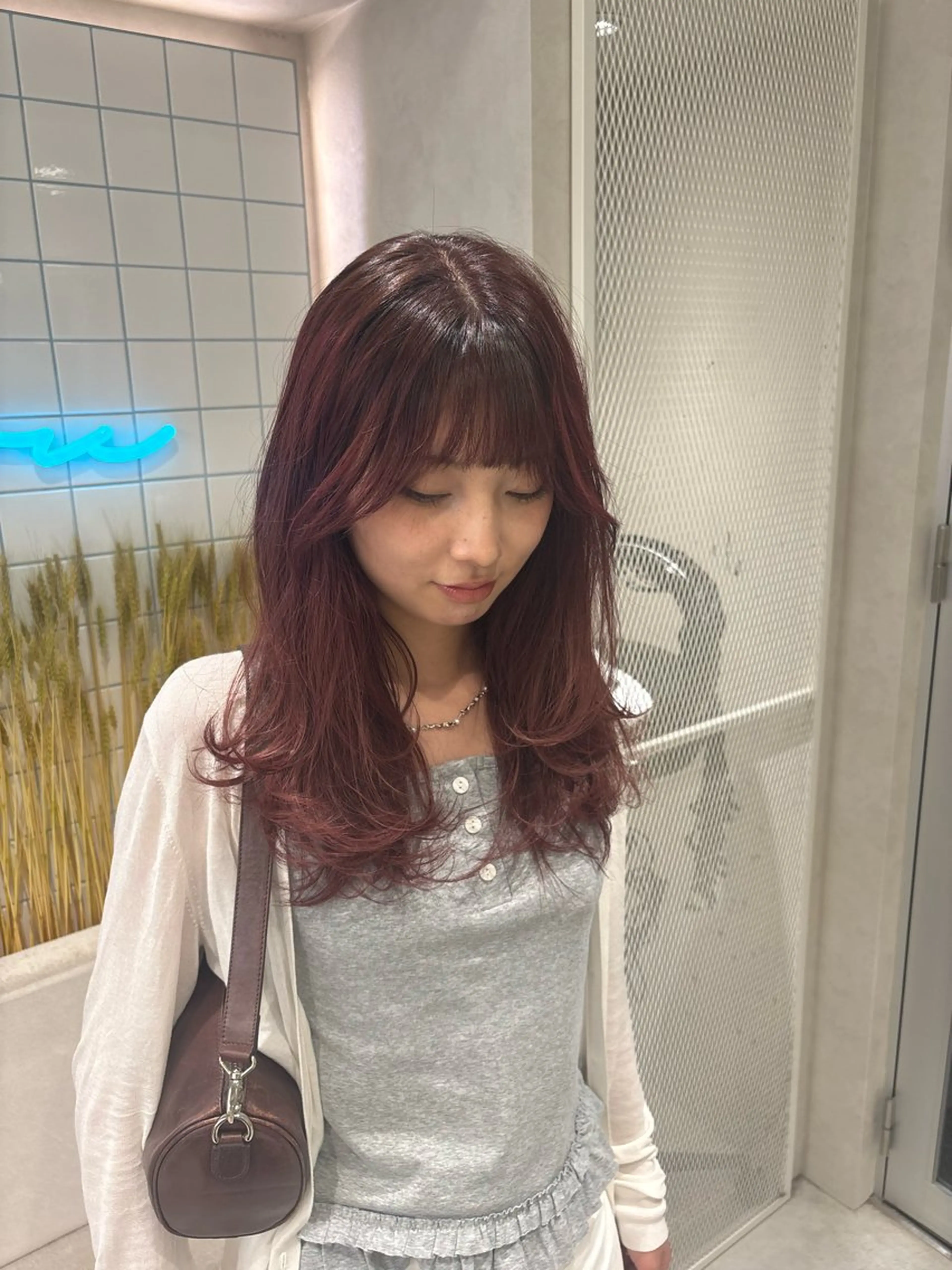 セミロング ハッシュカット ハイレイヤー 韓国風ヘア レイヤーカット カット ヘアカラー Lond mare ✂︎YUTAのヘアスタイル