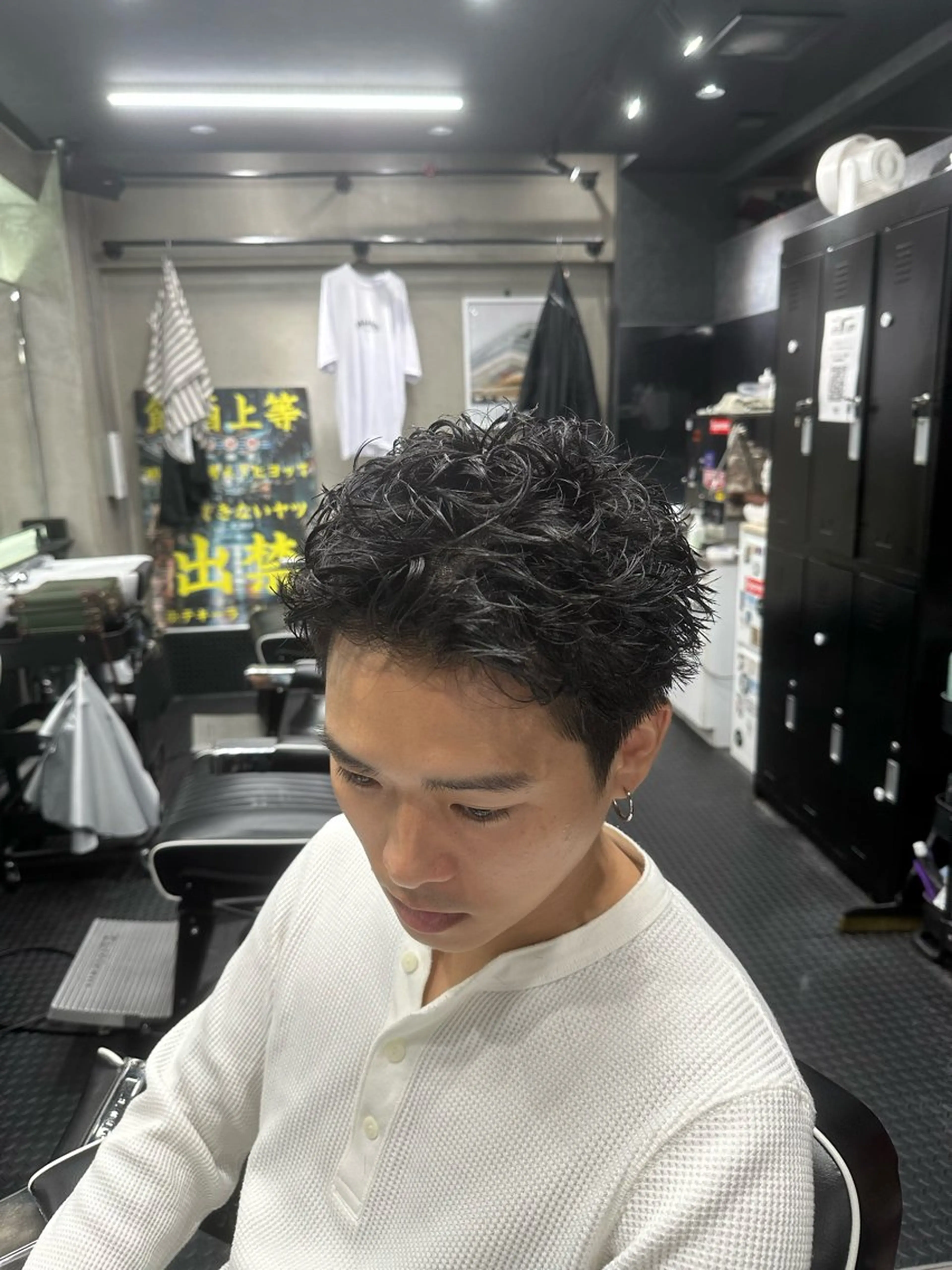パーマ メンズ メンズパーマ スパイキーショート DAMDEE TOKYO HAIR LOUNGE 上野本店所属・メンズ特化/フェード /パーマ/かいりのヘアスタイル