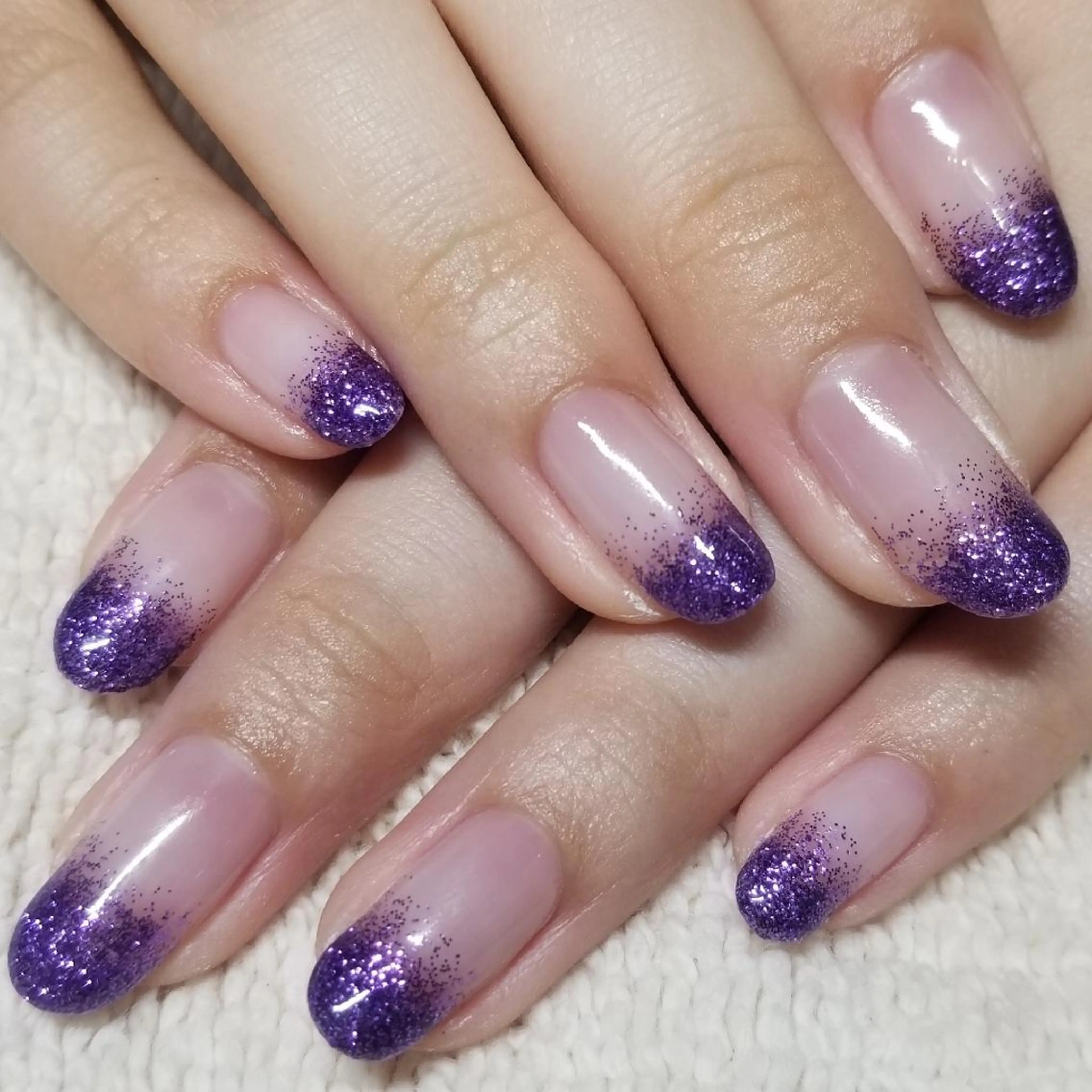 ネイル グラデーション ラメ(グリッター) ワンカラーネイル パープル ハンドネイル よしだ ひろきのネイルデザイン