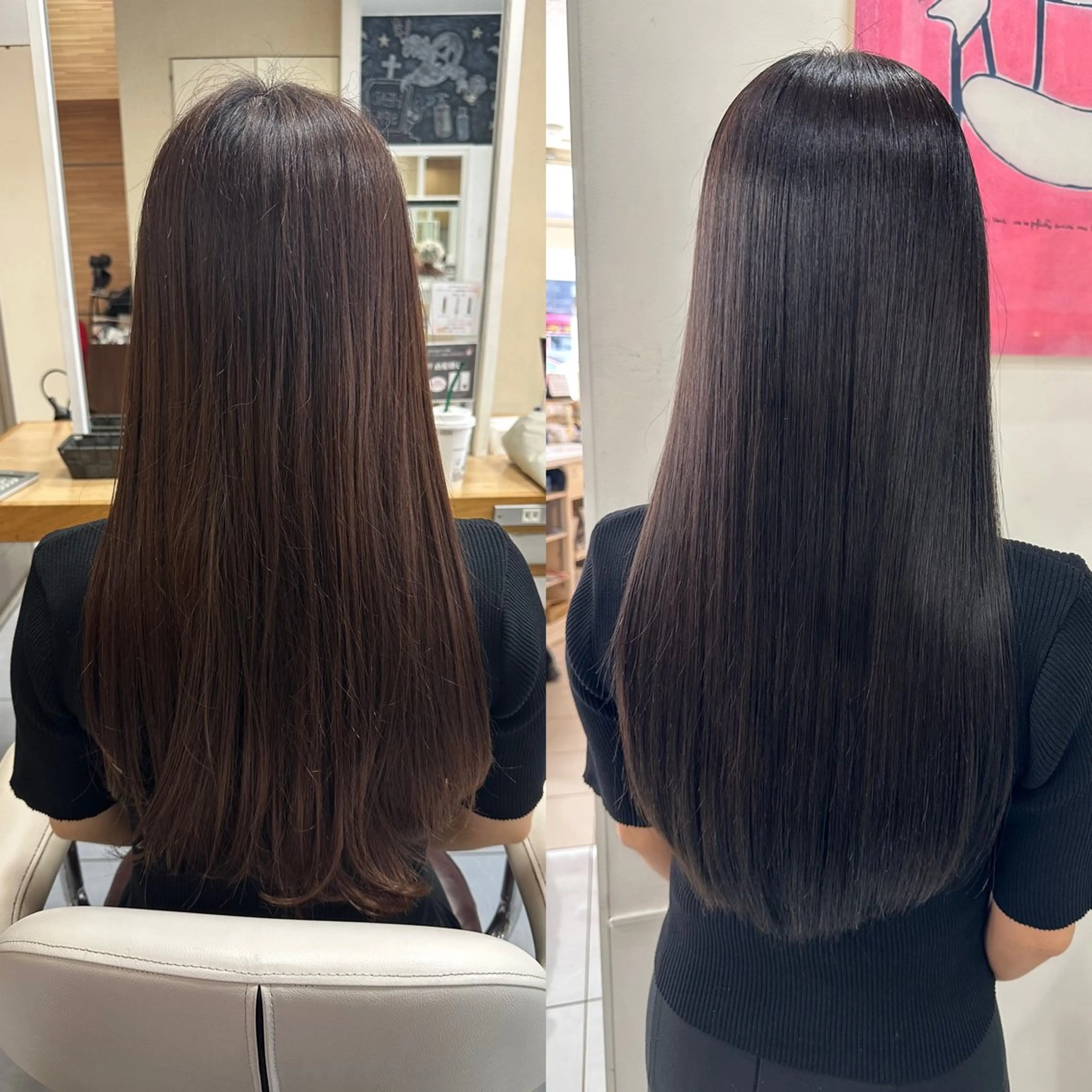 ロング カラー パーマ ヘアカラー 縮毛矯正 髪質改善🍏縮毛矯正 /ブリーチ矯正岡部のヘアスタイル
