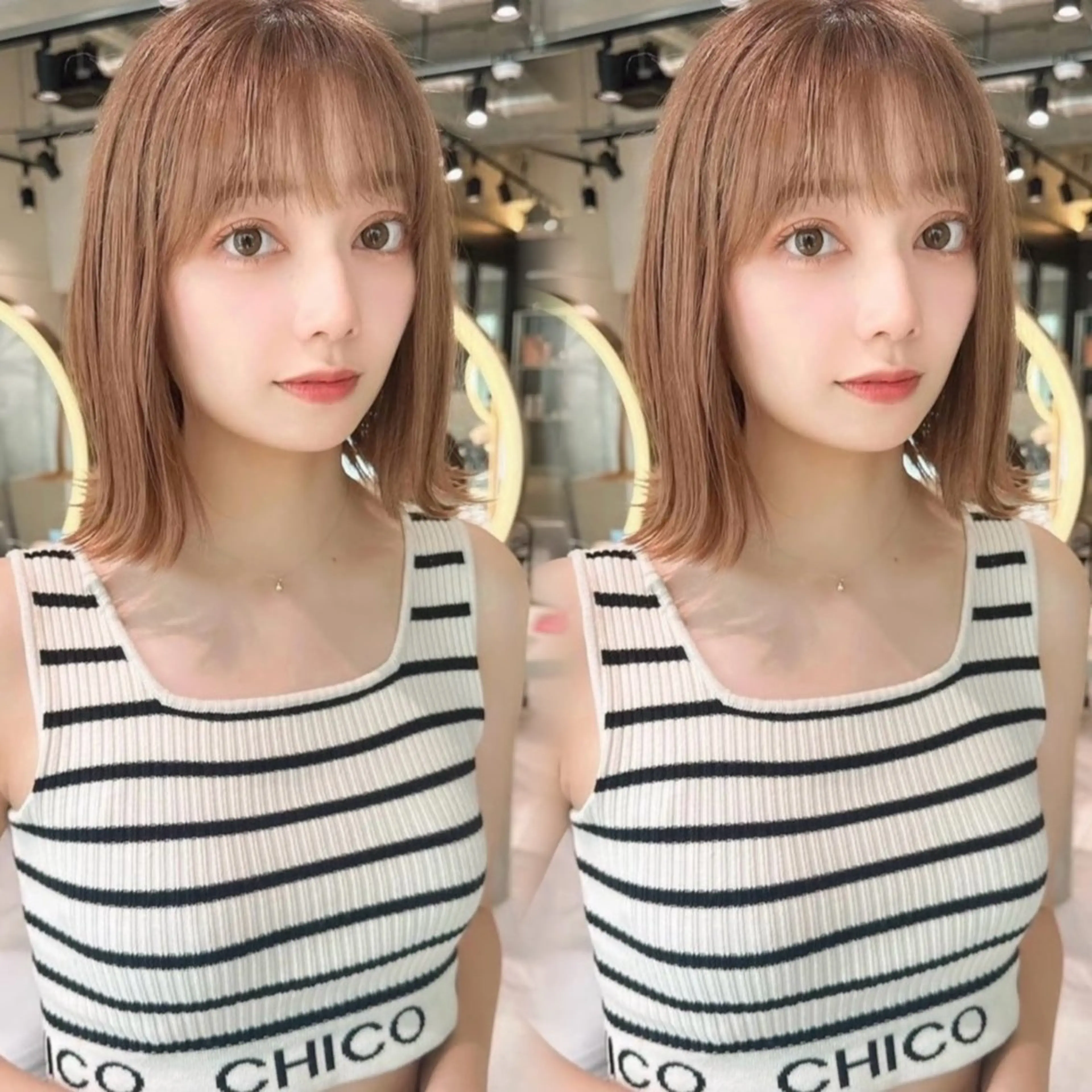 ミディアム カラー ヘアカラー トリートメント レイヤー/韓国 ハイトーン興津史弥のヘアスタイル