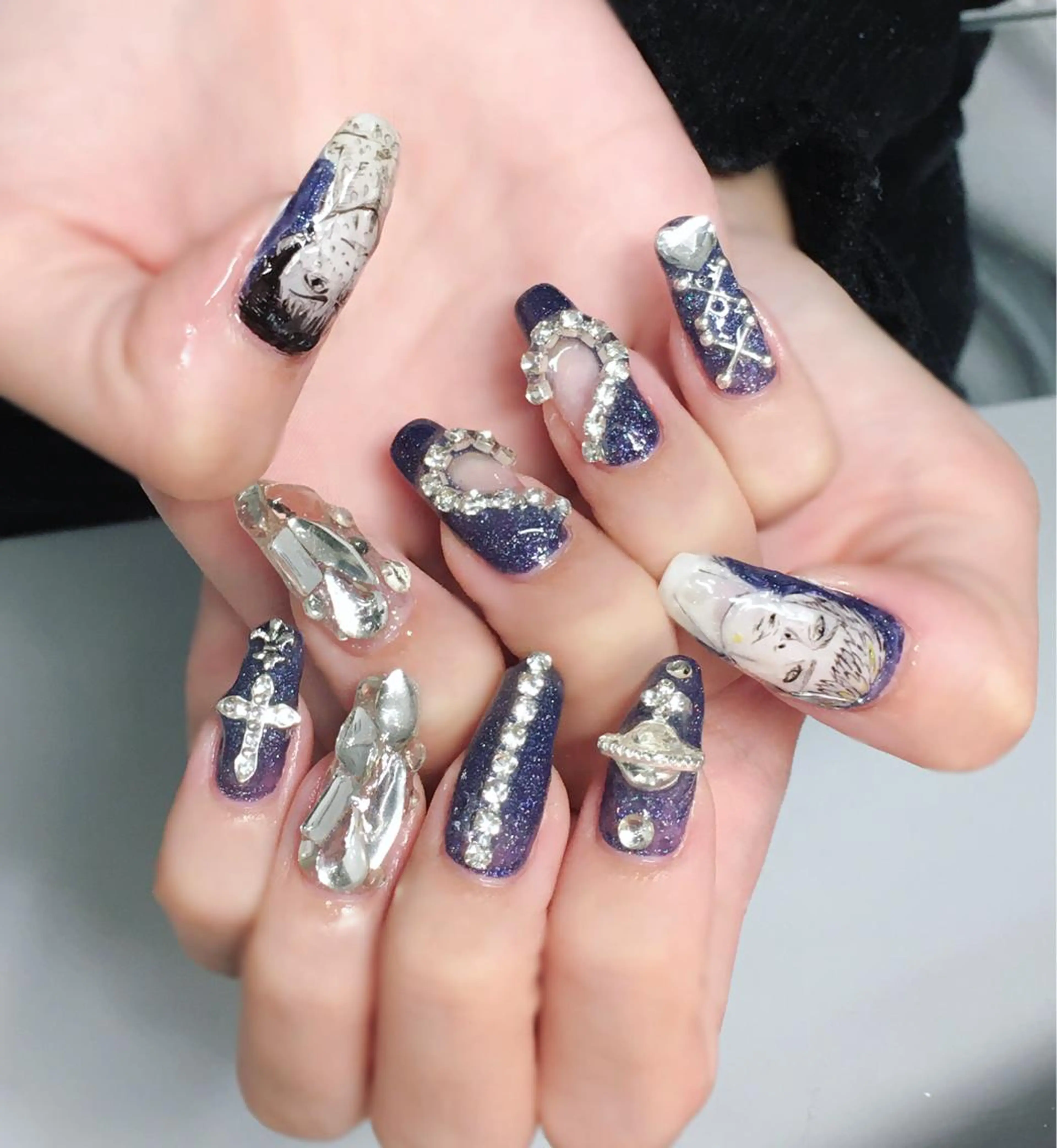 ネイル ジェルネイル ハート キラキラネイル Nyanco Nailのネイルデザイン