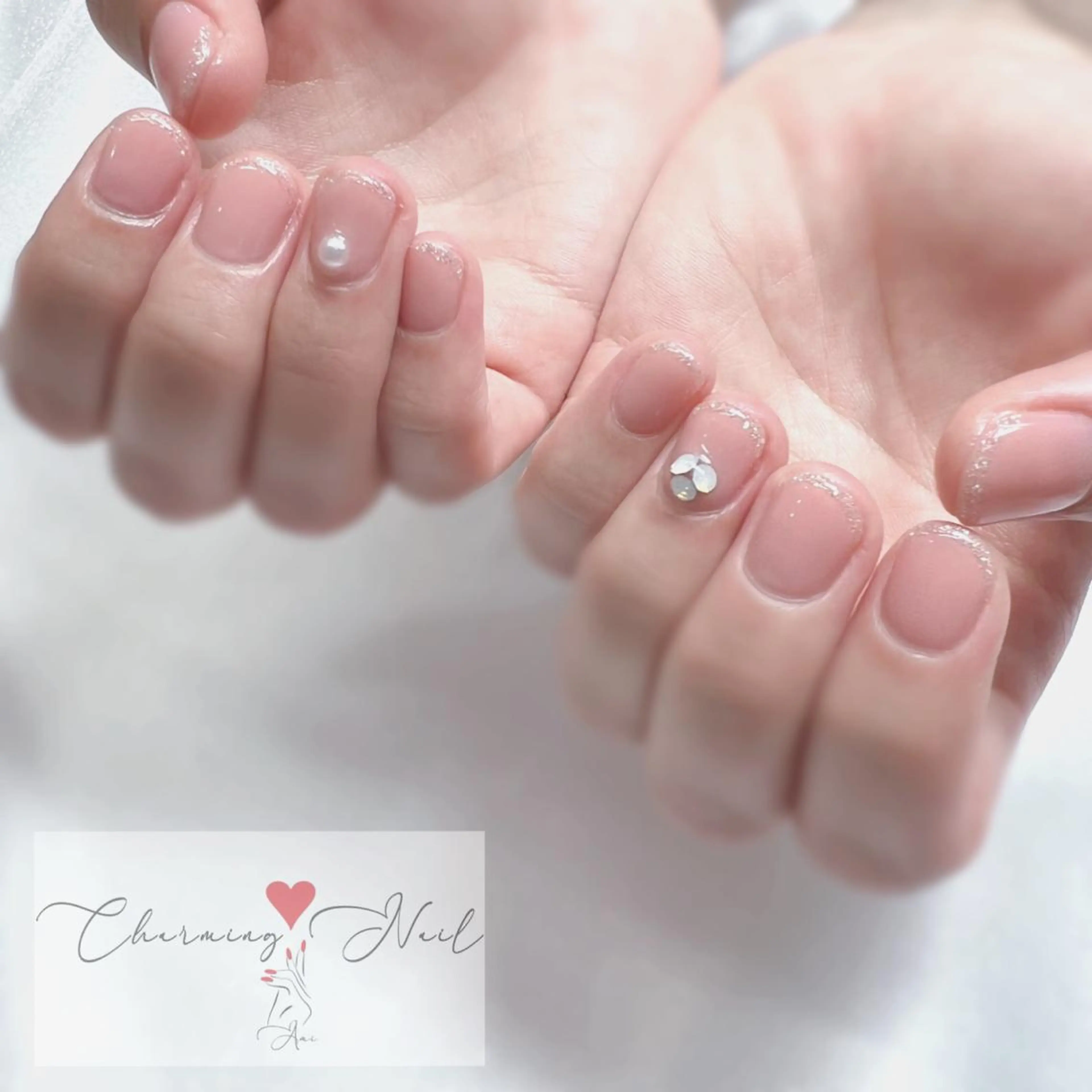 ネイル フレンチネイル ラメ(グリッター) ブライダルネイル Charming❤️Nail所属・Nailist Amiのその他イメージ