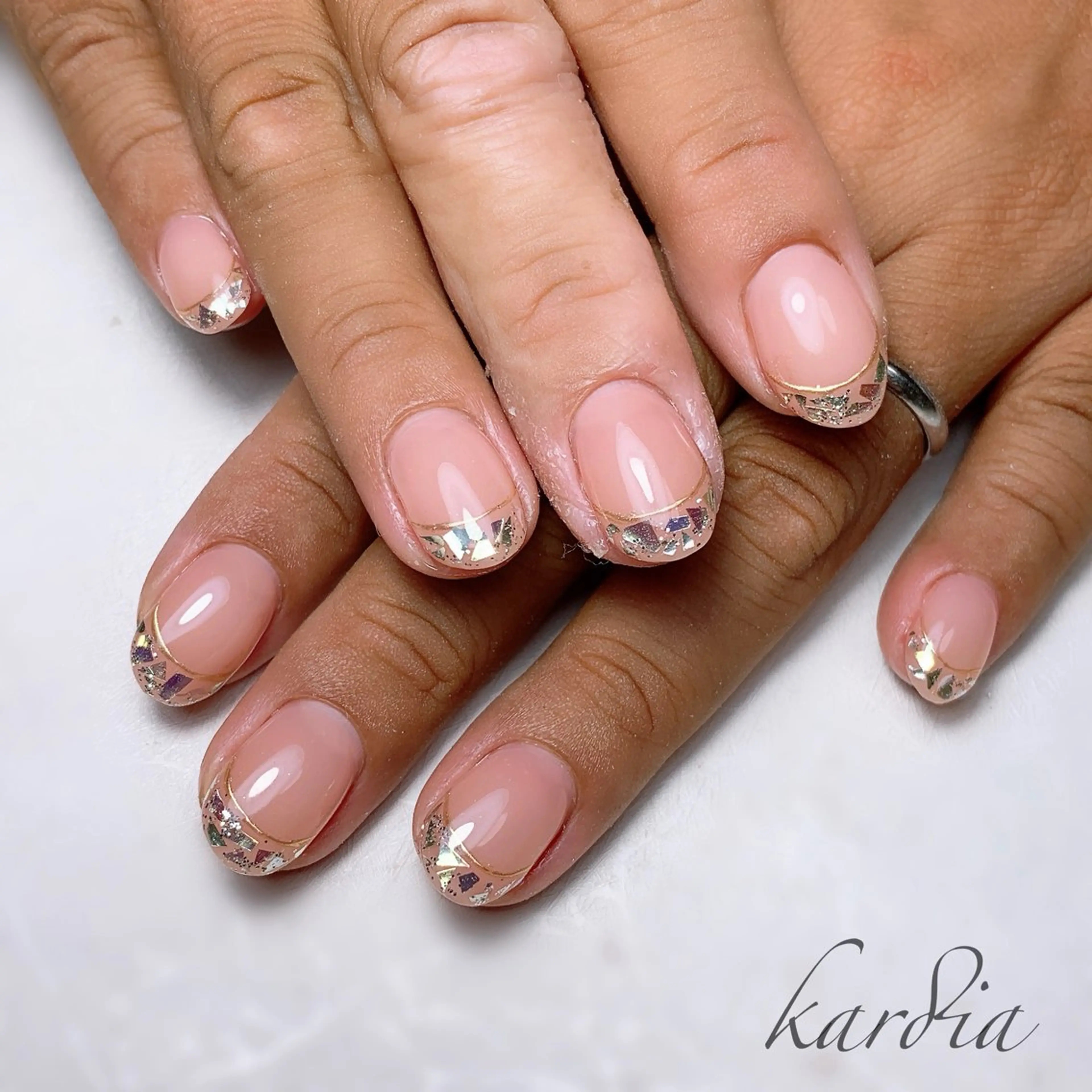 ネイル ハンドネイル καρδιά -ｶﾙﾃﾞｨｱ-のネイルデザイン