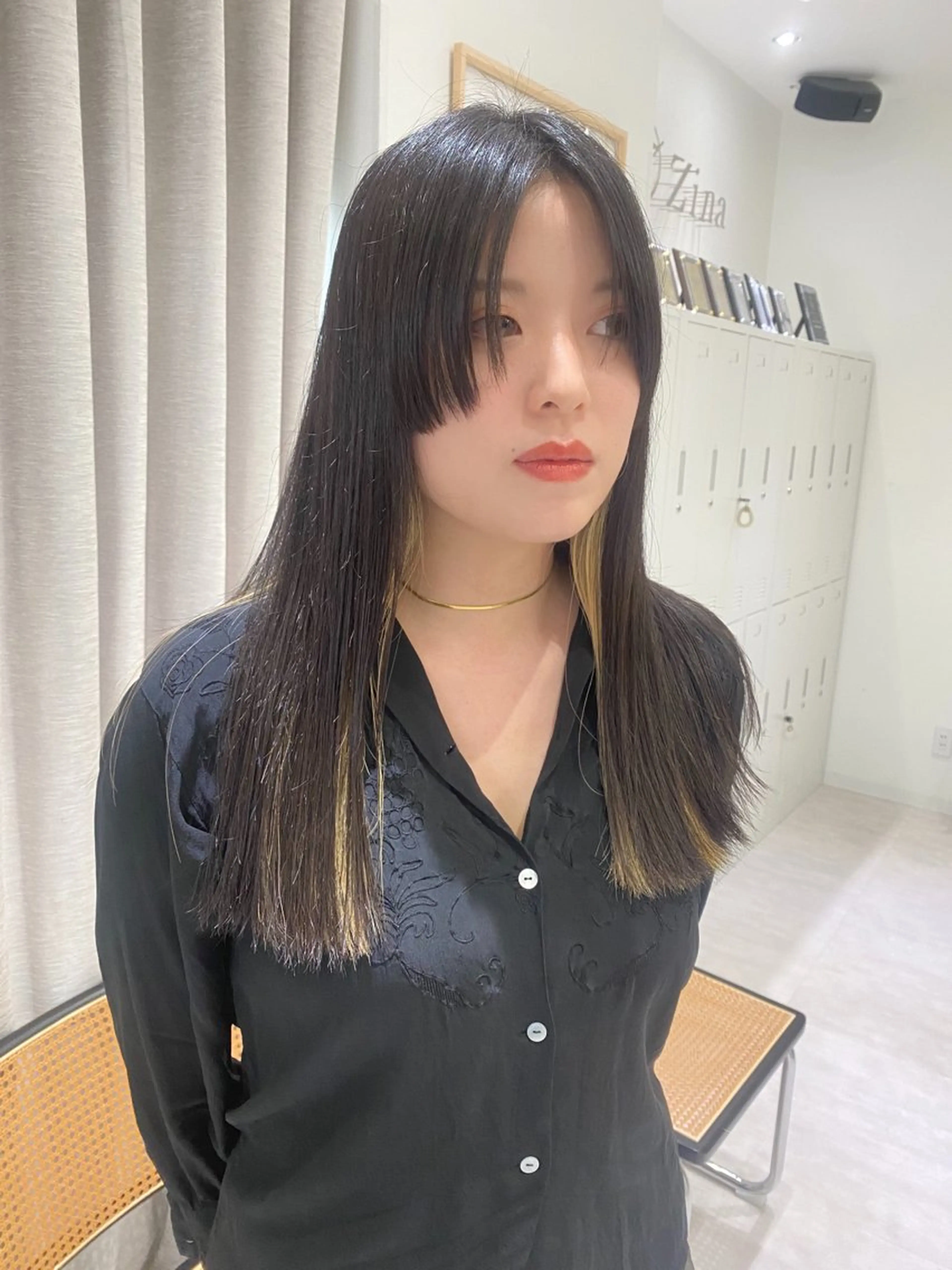 ロング 顔周りカット ロング 似合わせカット カット 艶 透け感カラー 似合わせ 齊木 勇人のヘアスタイル