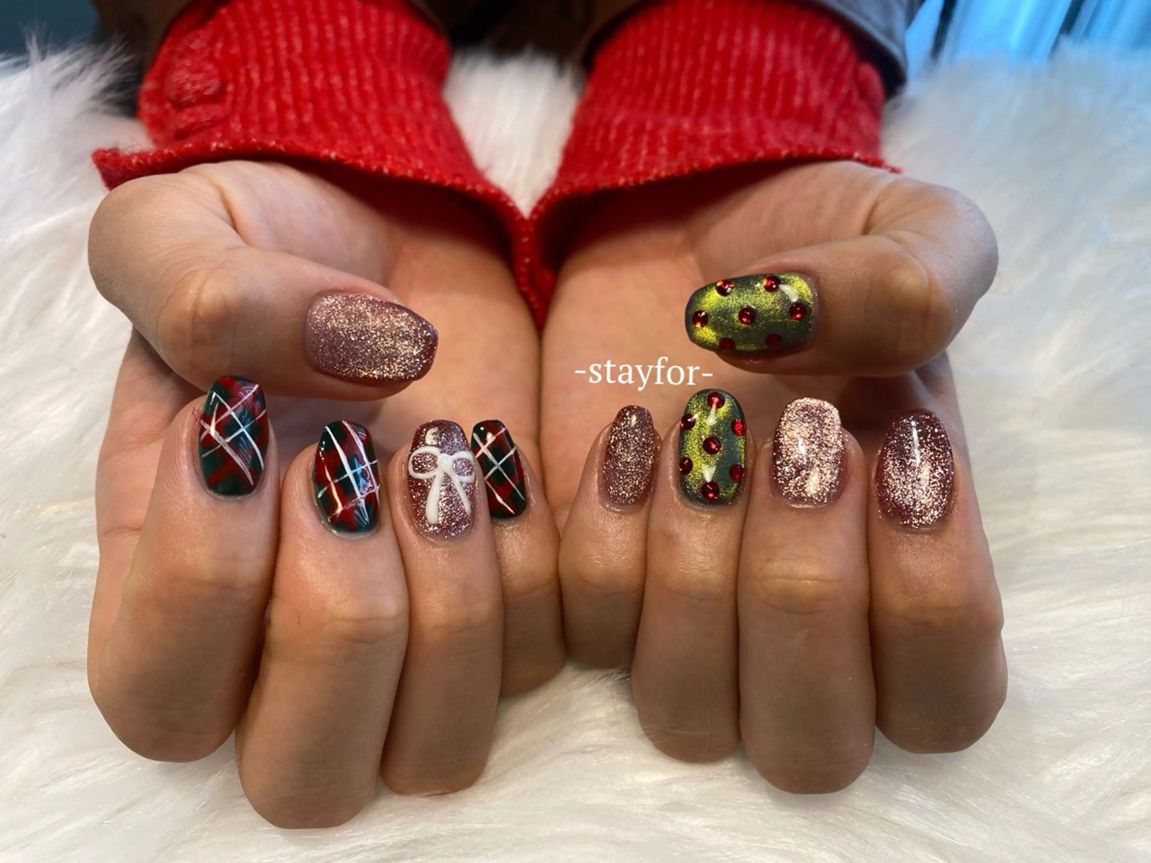 ネイル 持ち込み 冬ネイル クリスマス stayfor_ mamiのネイルデザイン