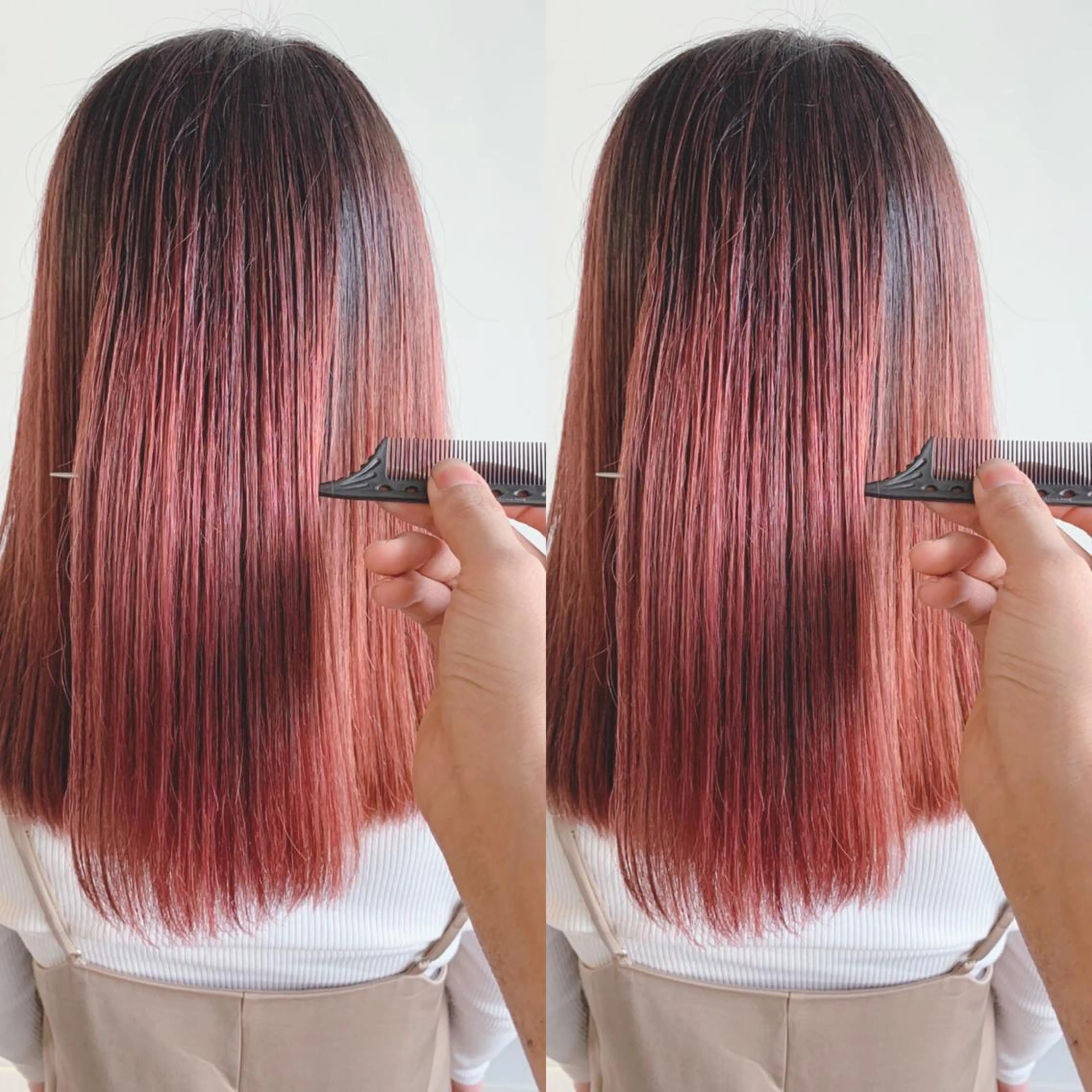 セミロング 髪質改善 貸切サロンのヘアスタイル