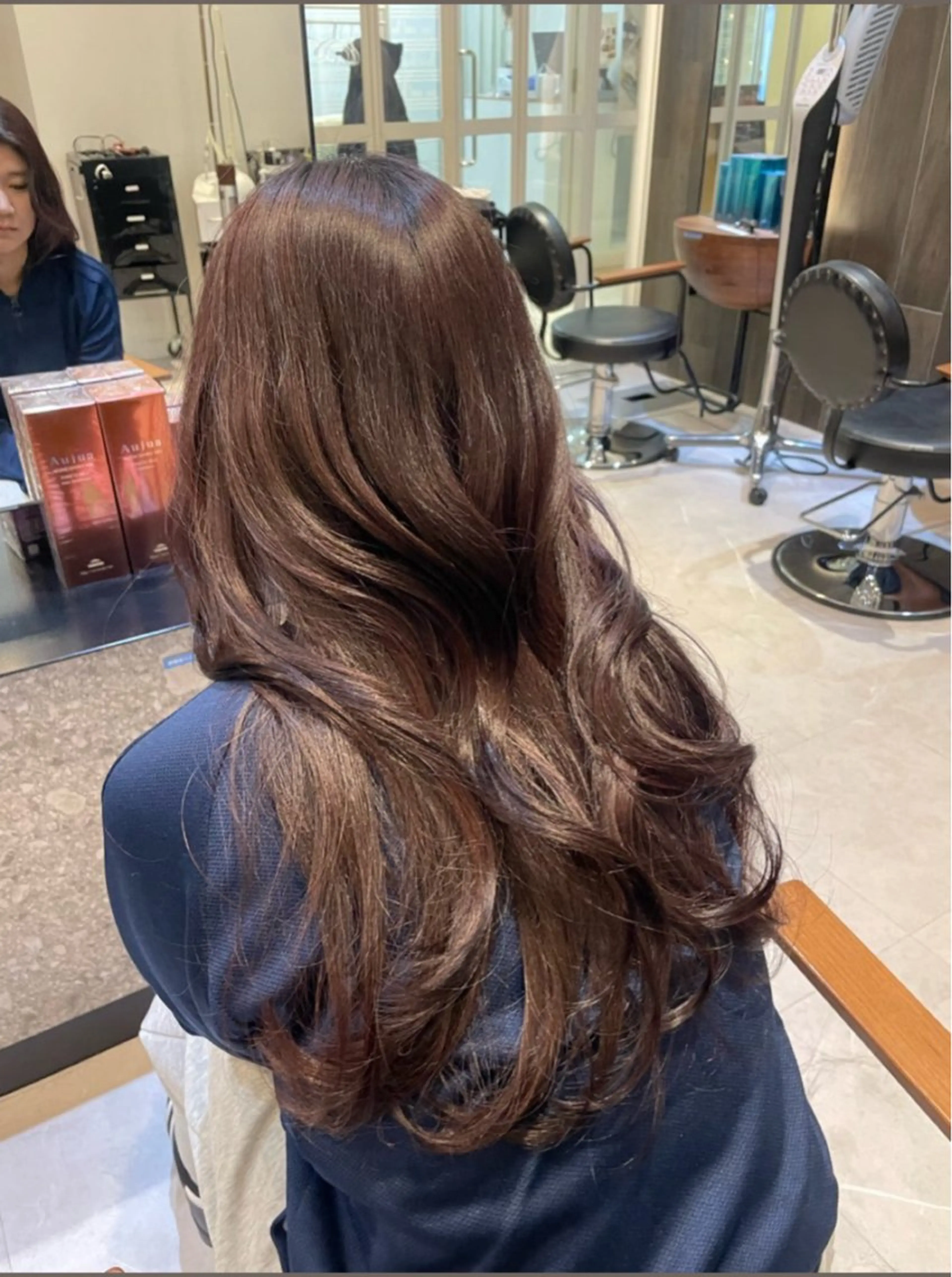 ロング カラー ブラウンカラー ピンクカラー ピンクブラウン ヘアカラー カラー/髪質改善 トリートメント/優果のヘアスタイル