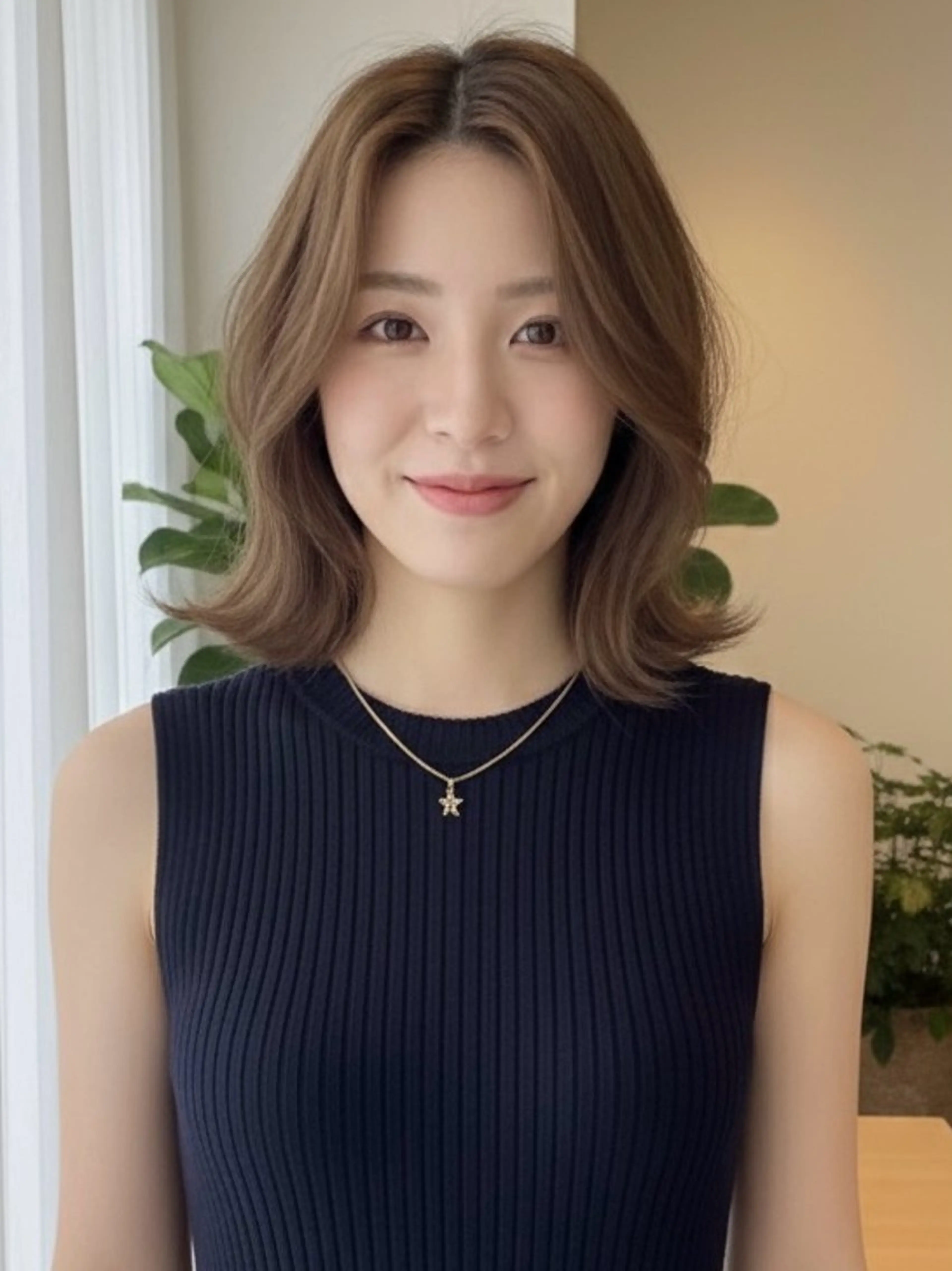 ミディアム こう レイヤーカット カラー まつげパーマのマツエク・マツパデザイン