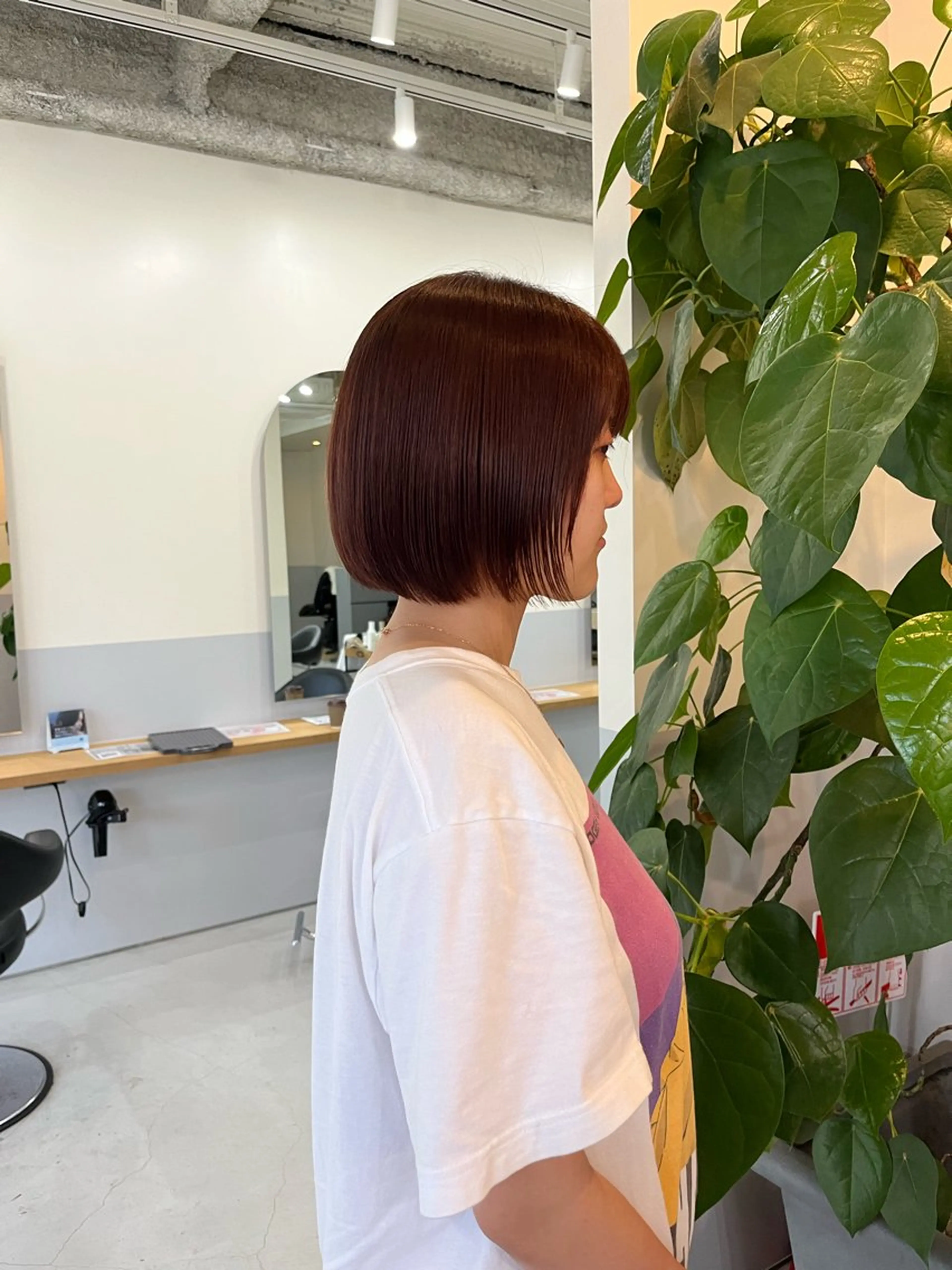 ショート レッドブラウン 神谷 夏帆のヘアスタイル