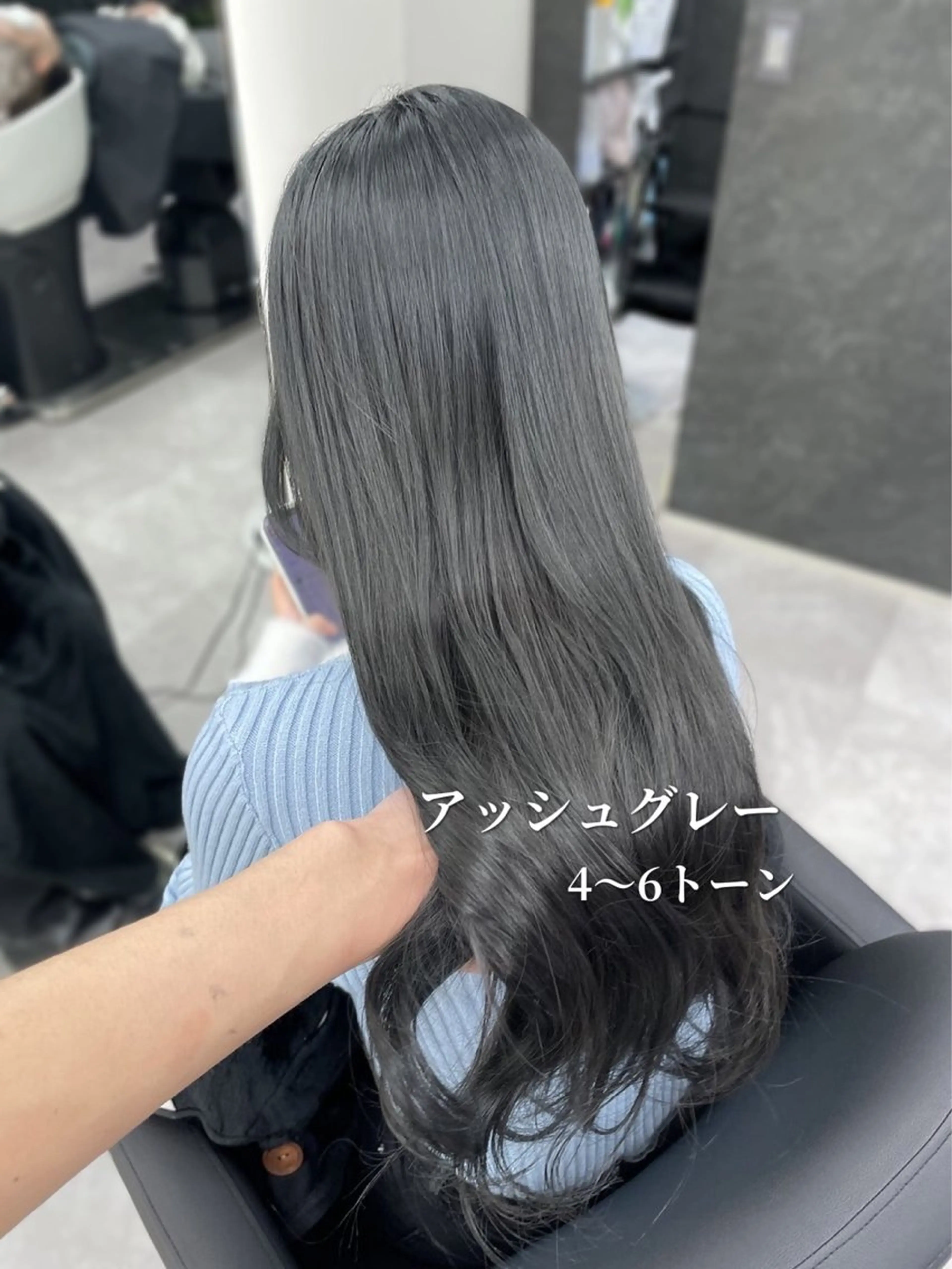ロング カラー カット ヘアカラー トリートメント ブリーチなしレイヤー 髪質改善/韓国ヘアのヘアスタイル