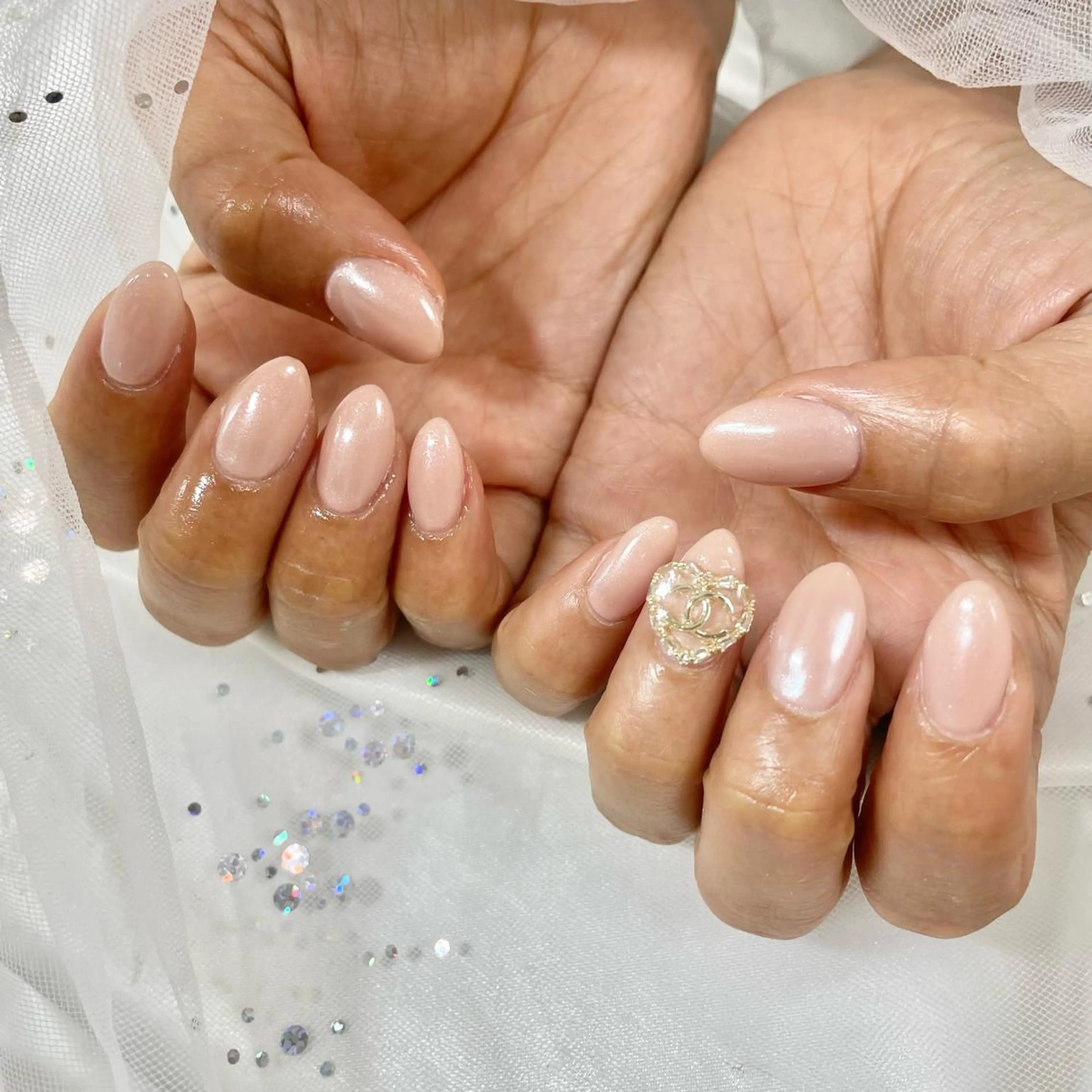 ネイル オーロラネイル ピンク ピンクベージュ ハンドネイル フットネイル 🎀AYAKO 🎀中韓ネイルのネイルデザイン