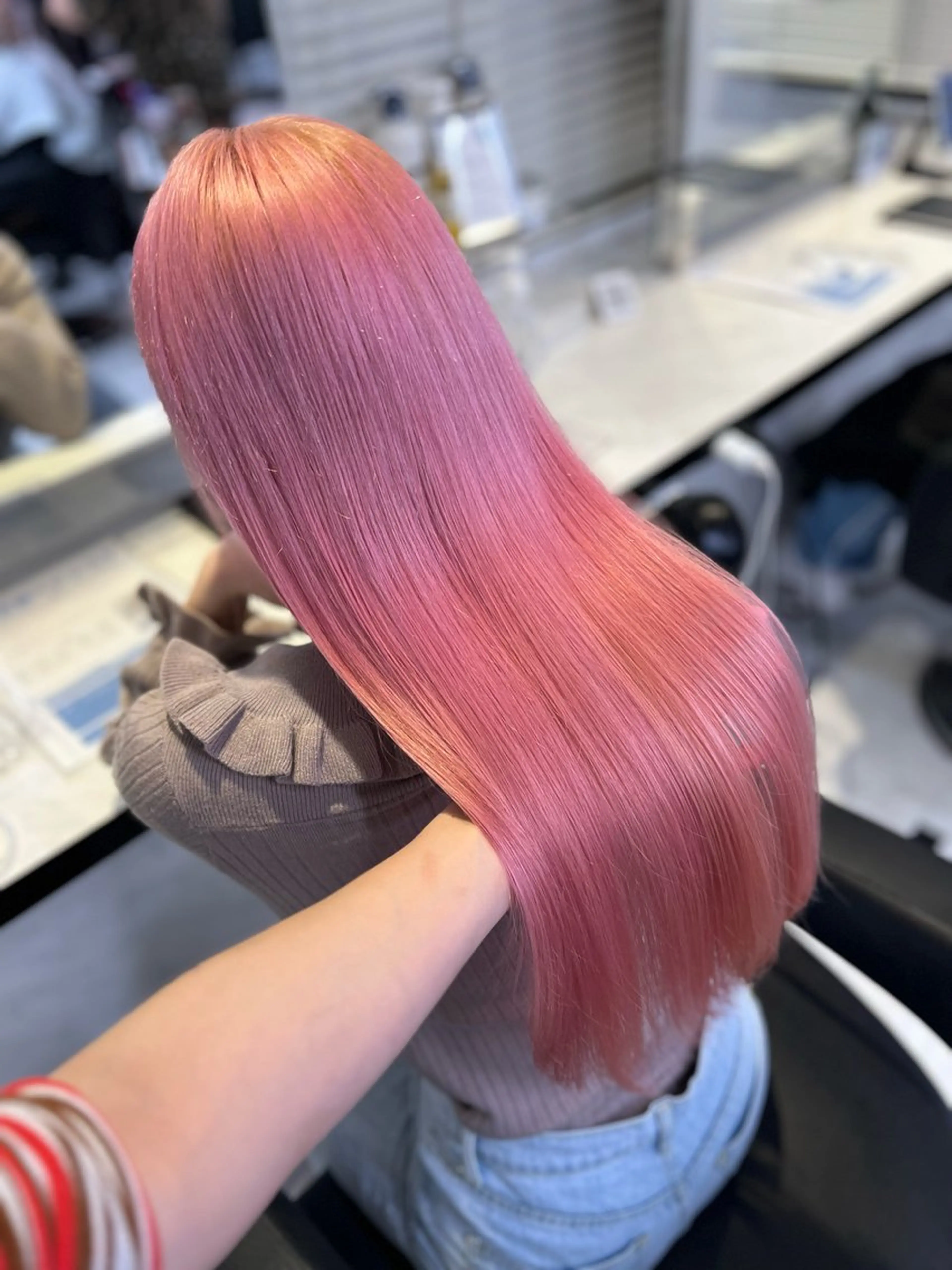 ミディアム カラー ヘアアレンジ ヘアカラー トリートメント ヘッドスパ ヘアセット 💕ブリーチカラー☁ 髪質改善💖サワのヘアスタイル