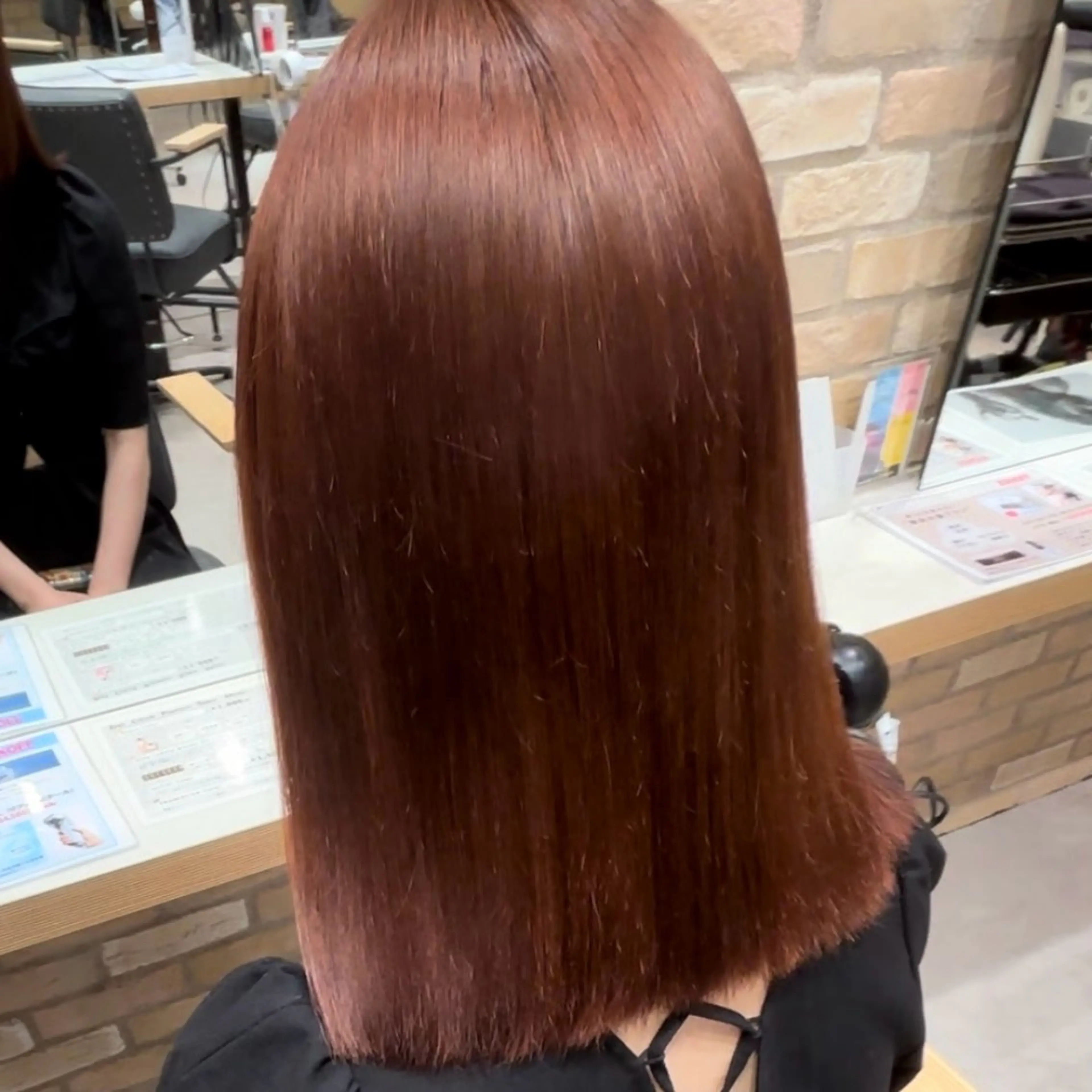 ミディアム カラー ブラウンカラー ダブルカラー オレンジ オレンジブラウン ハイトーンレイヤー 三鷹/nana🎀のヘアスタイル
