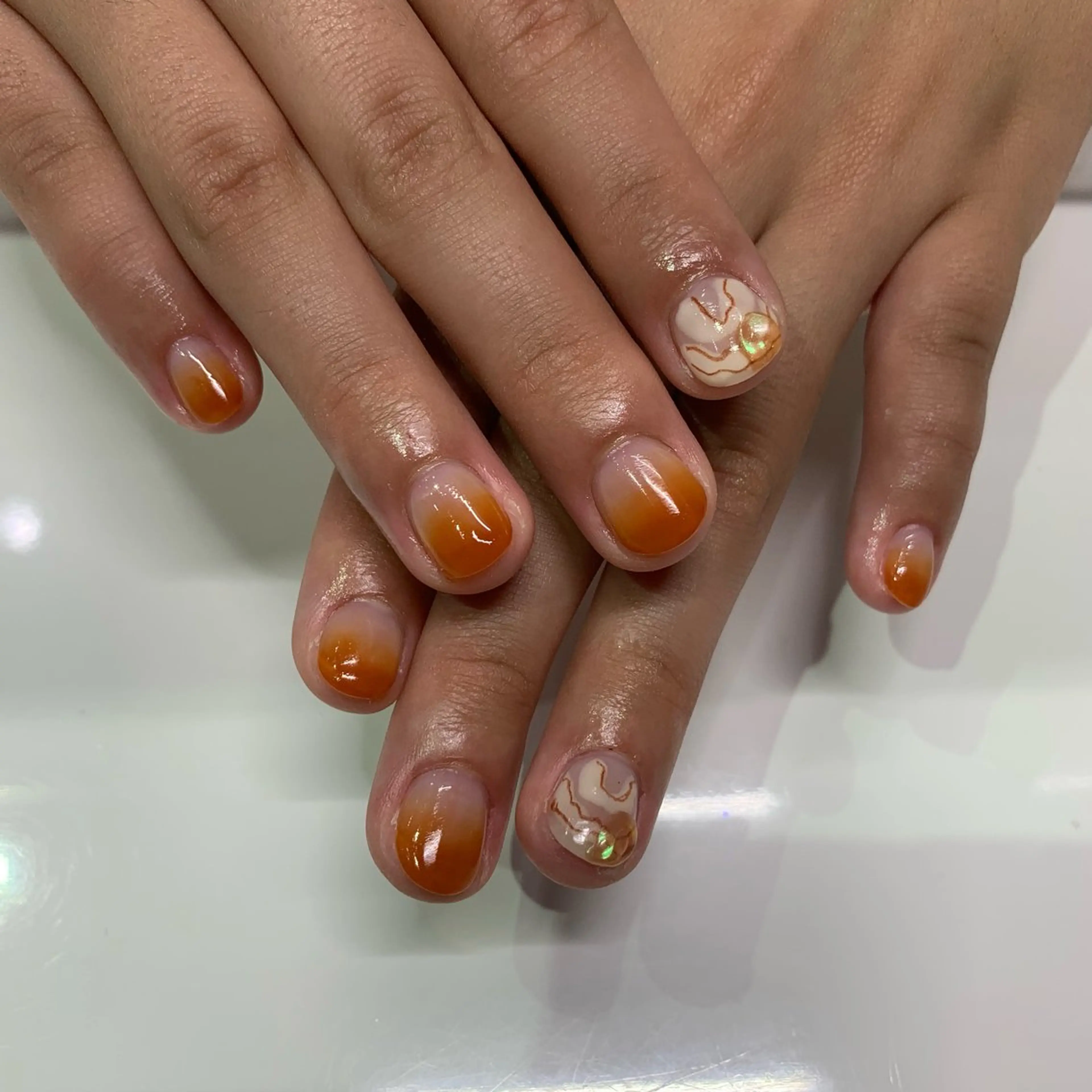 ネイル アートネイル グラデーション ELAN) Hasegawaのネイルデザイン