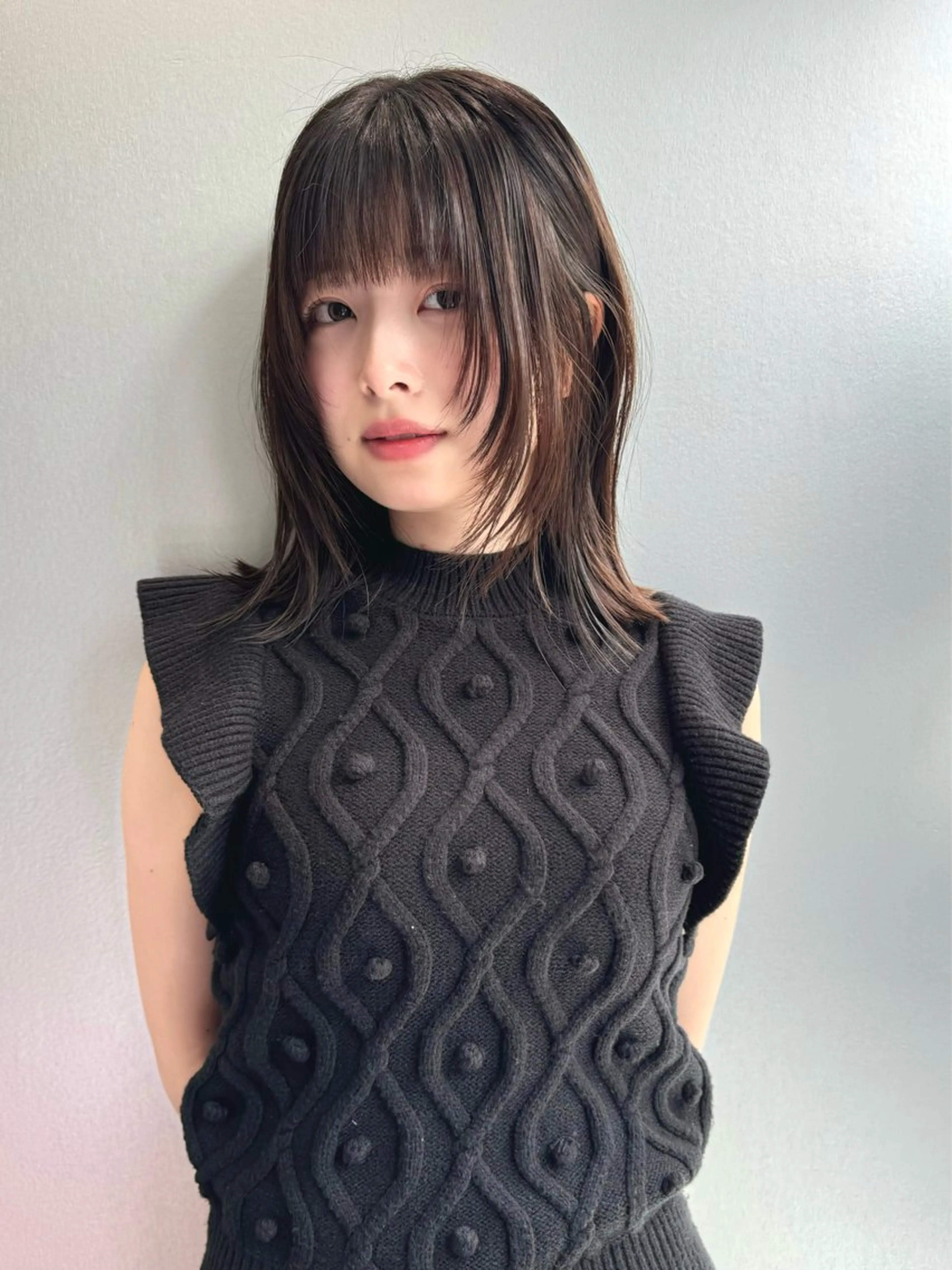 ミディアム カラー カット ヘアカラー 透明感/レイヤー カット🎀マコのヘアスタイル