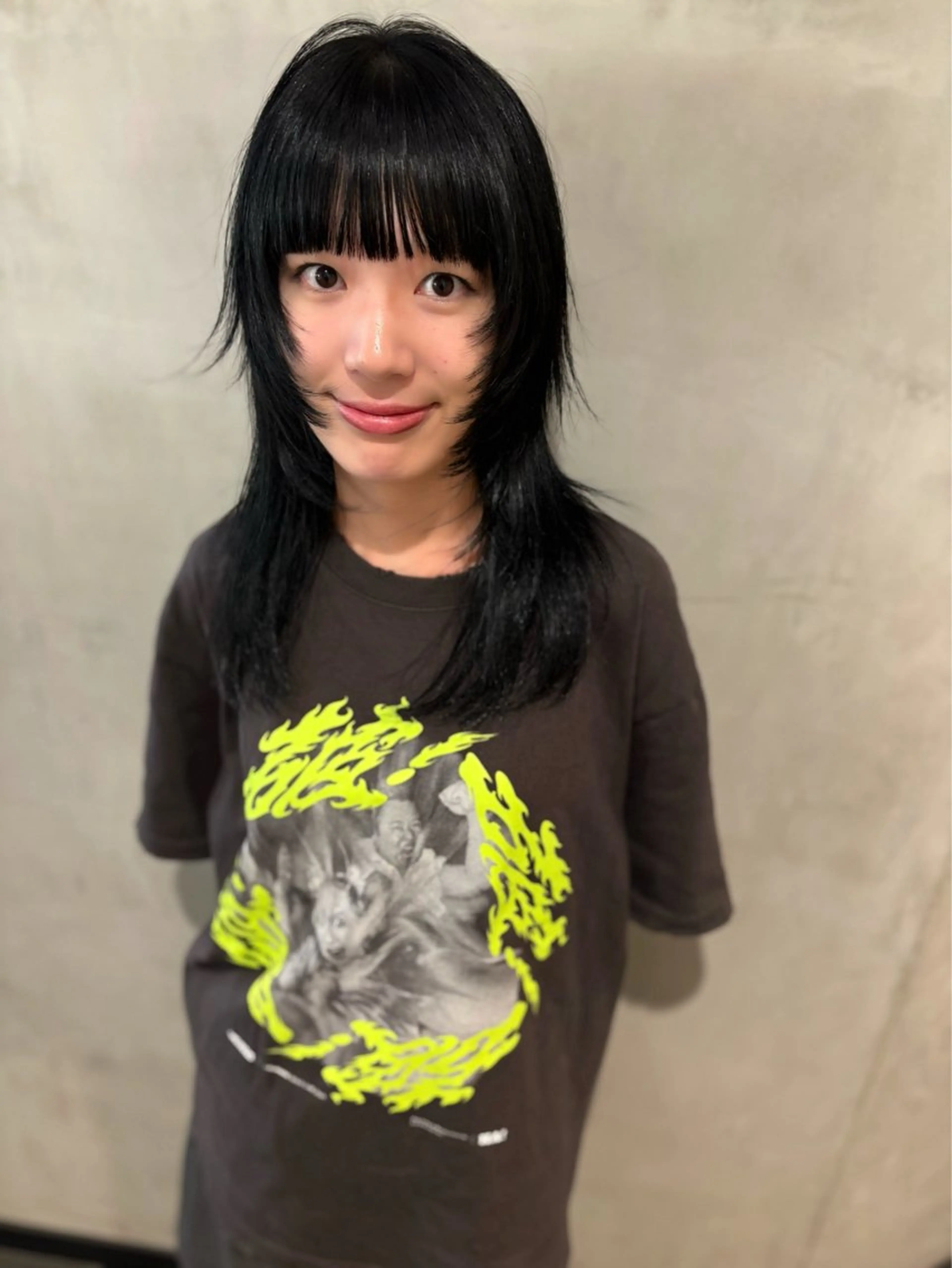 セミロング カラー カット ヘアカラー トリートメント 優 作のヘアスタイル