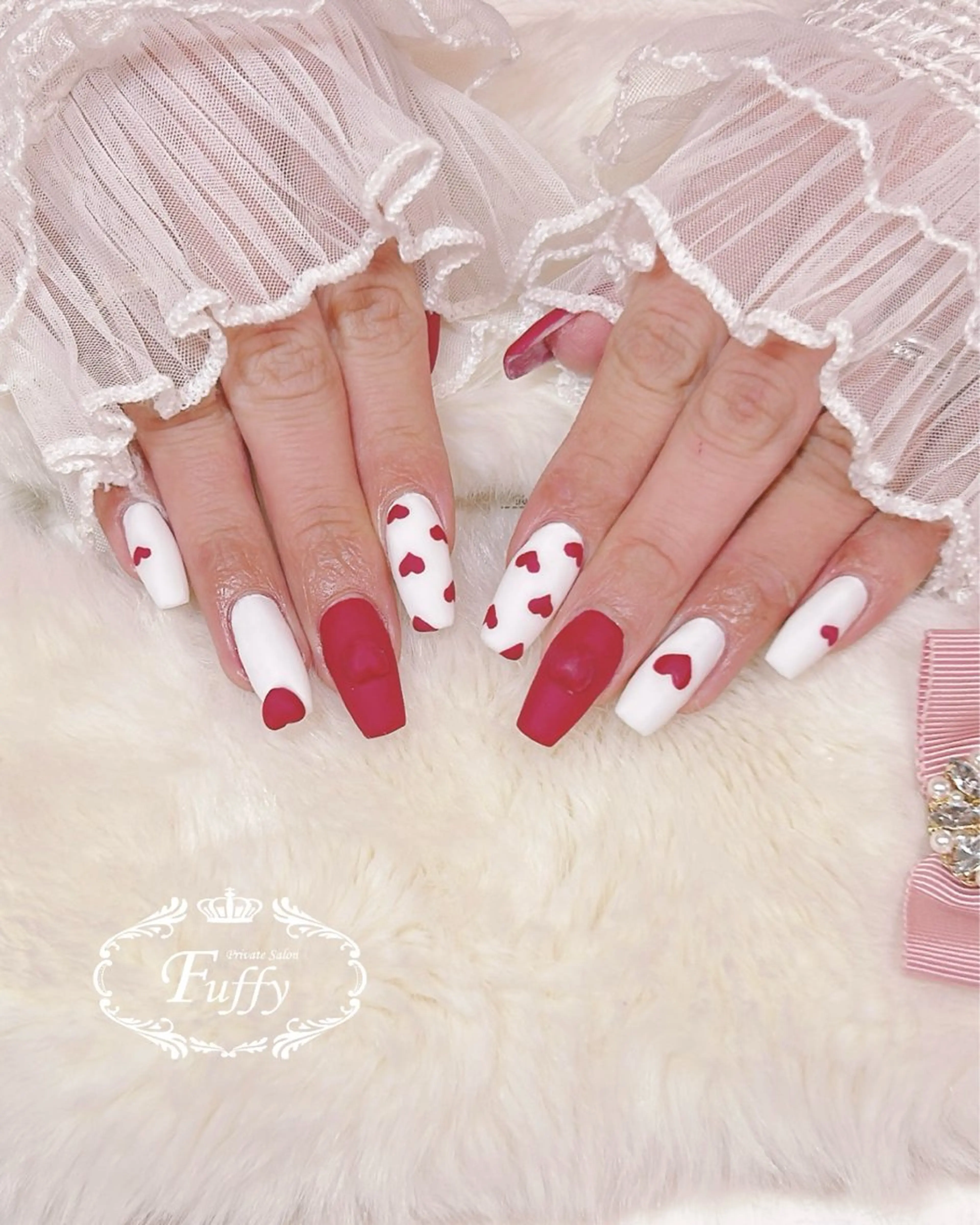 ネイル ハート ハンドネイル Fuffy所属・フーフィー Fuffyのネイルデザイン