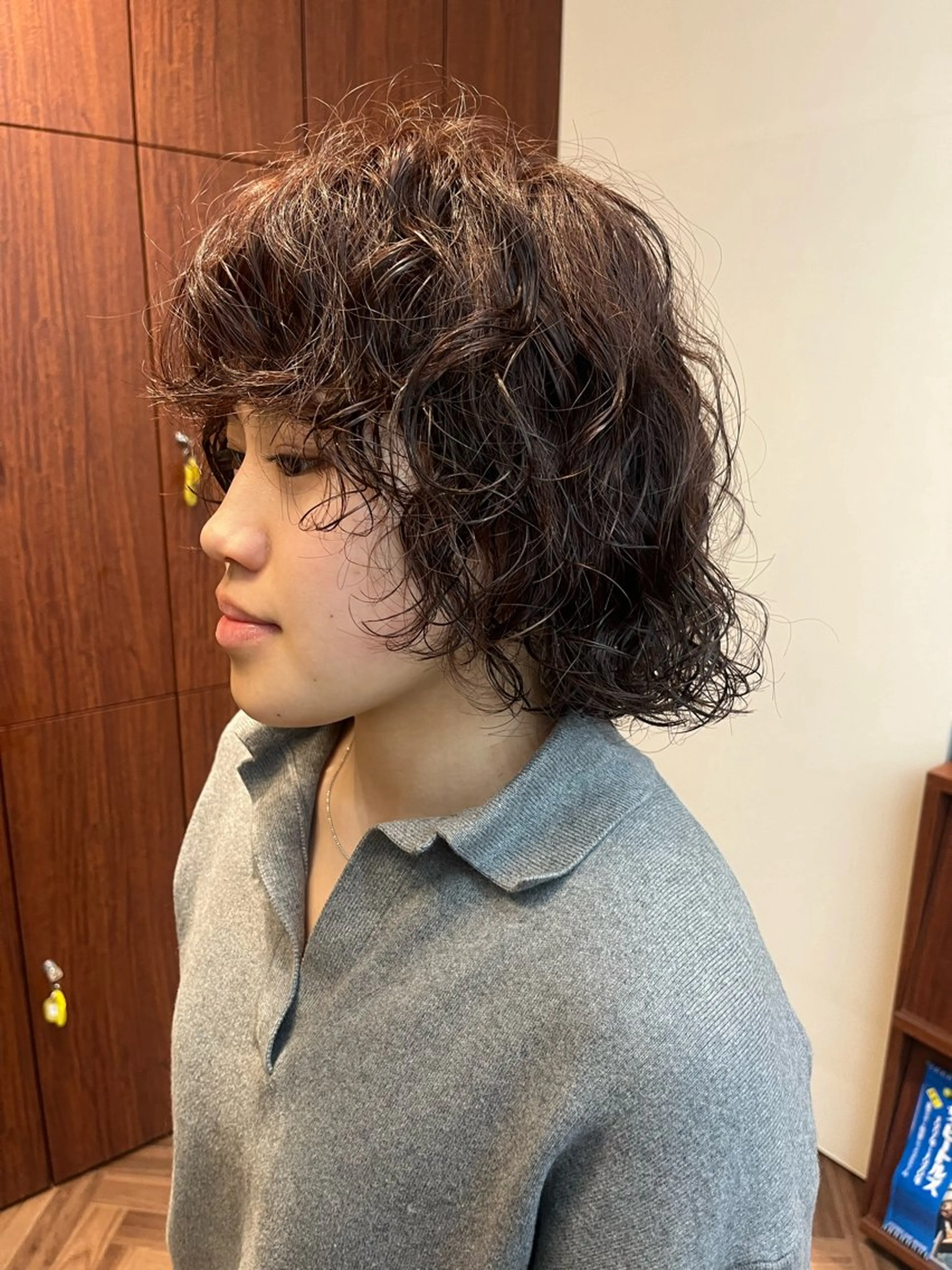 ショート パーマ カット パーマ ボブパーマ/パーマ ウルフパーマのヘアスタイル