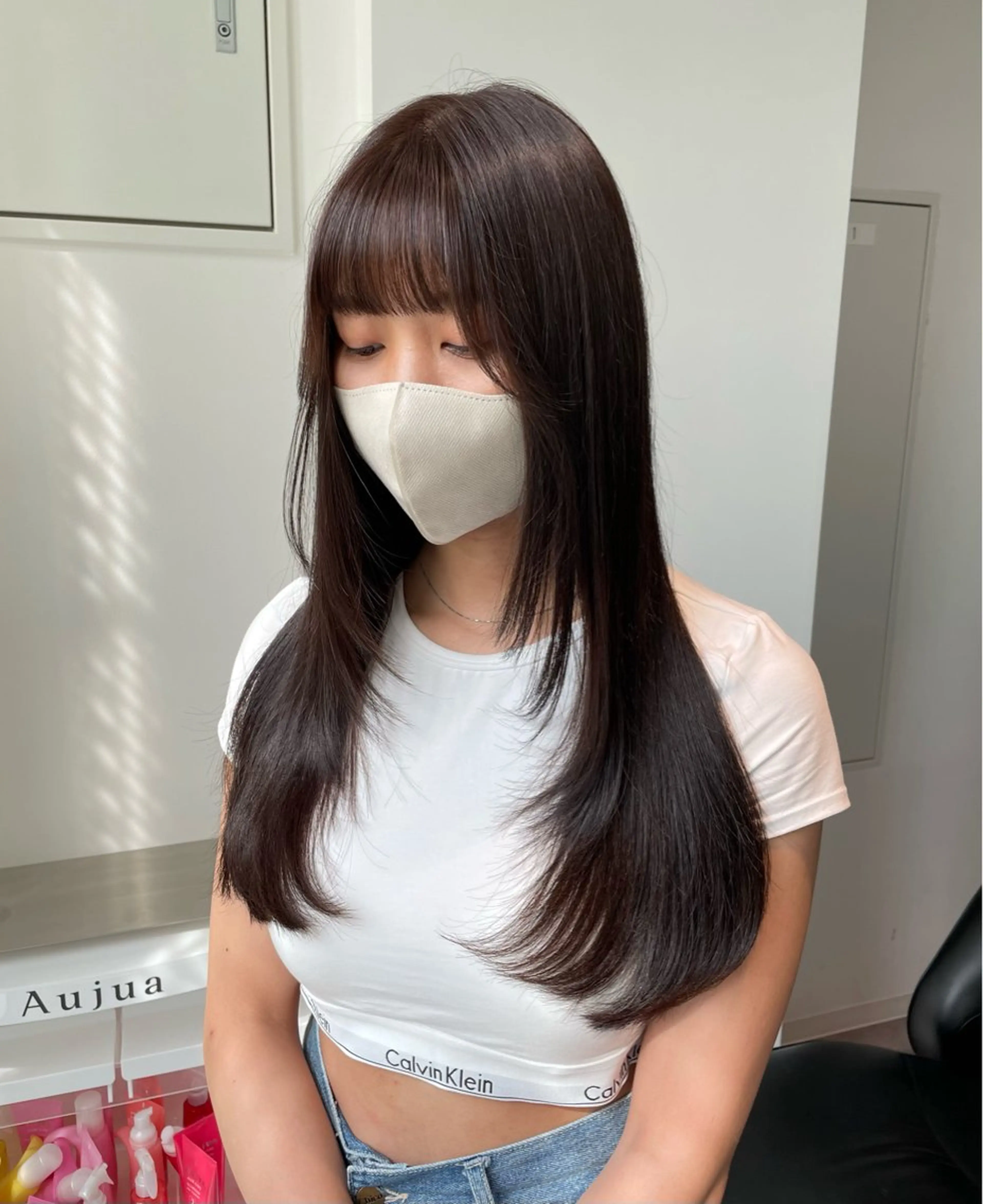 ロング カット ヘアカラー トリートメント 銀座／レイヤーカット 🤍内野すみれのヘアスタイル