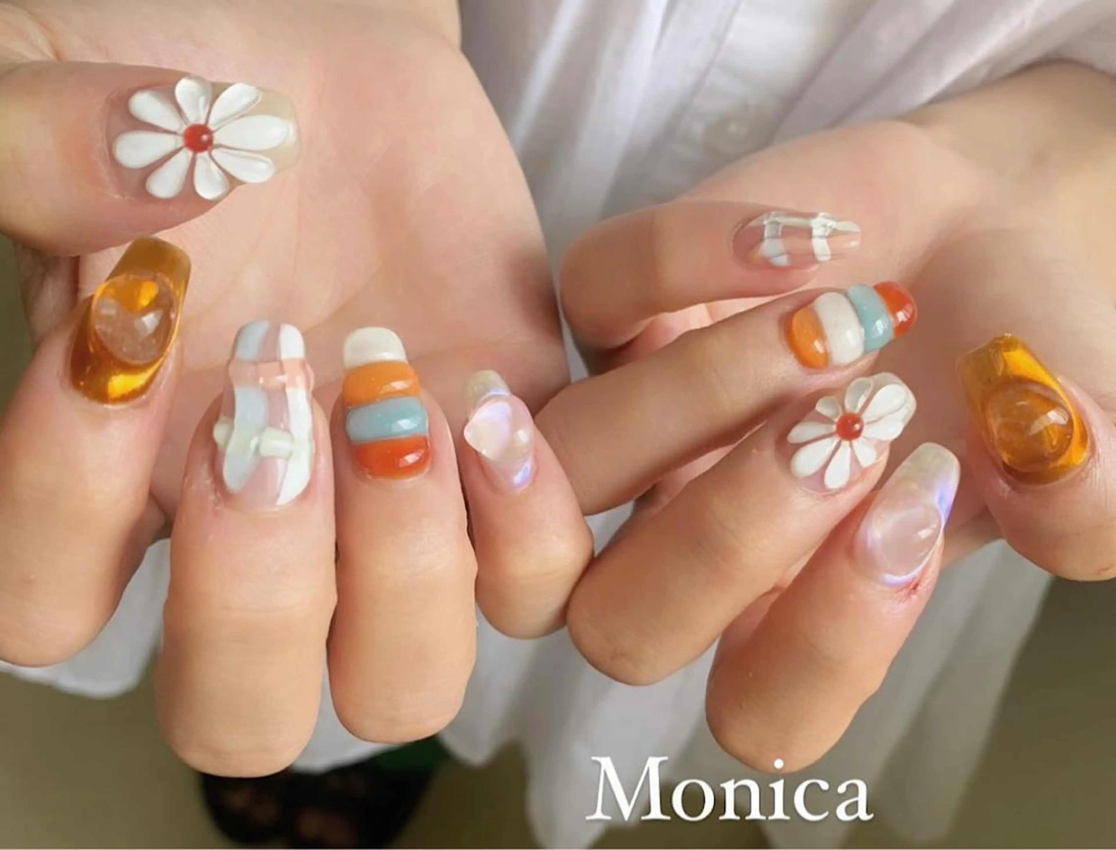 ネイル アートネイル フレンチネイル ジェルネイル マグネットネイル 持ち込み ハンドネイル nailsalon MONICAのネイルデザイン