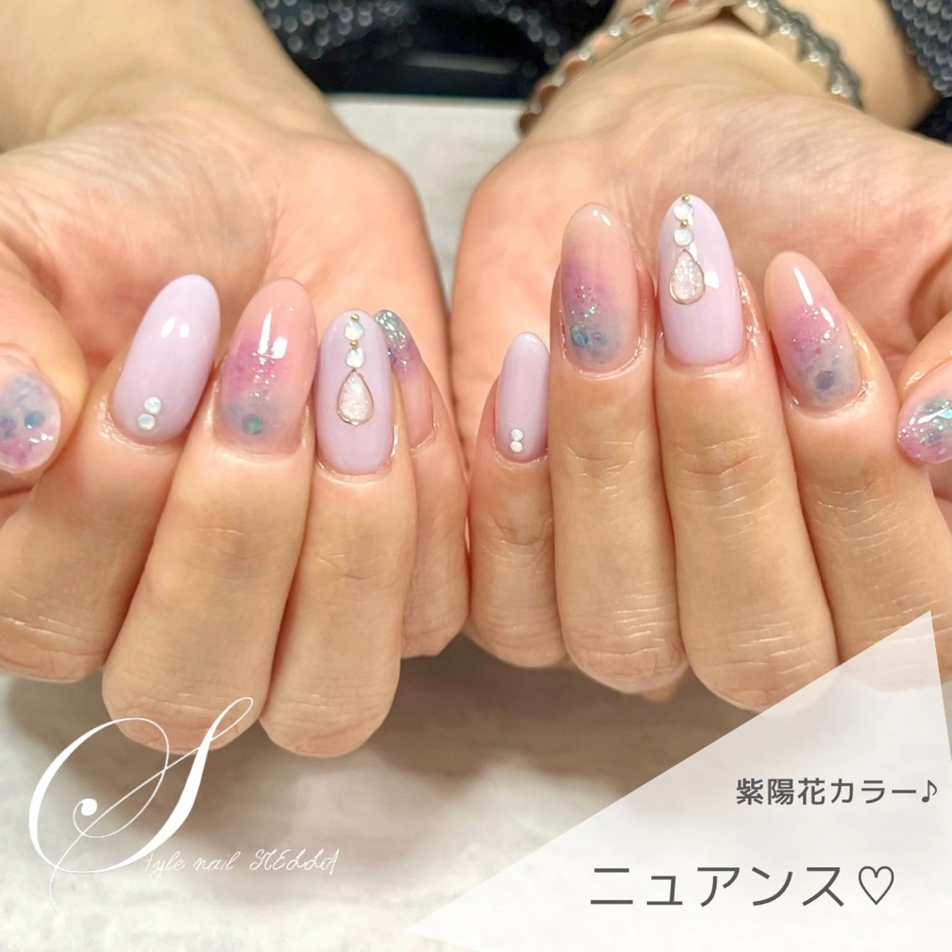 ネイル ニュアンスネイル ハンドネイル ステラ marikominoのネイルデザイン