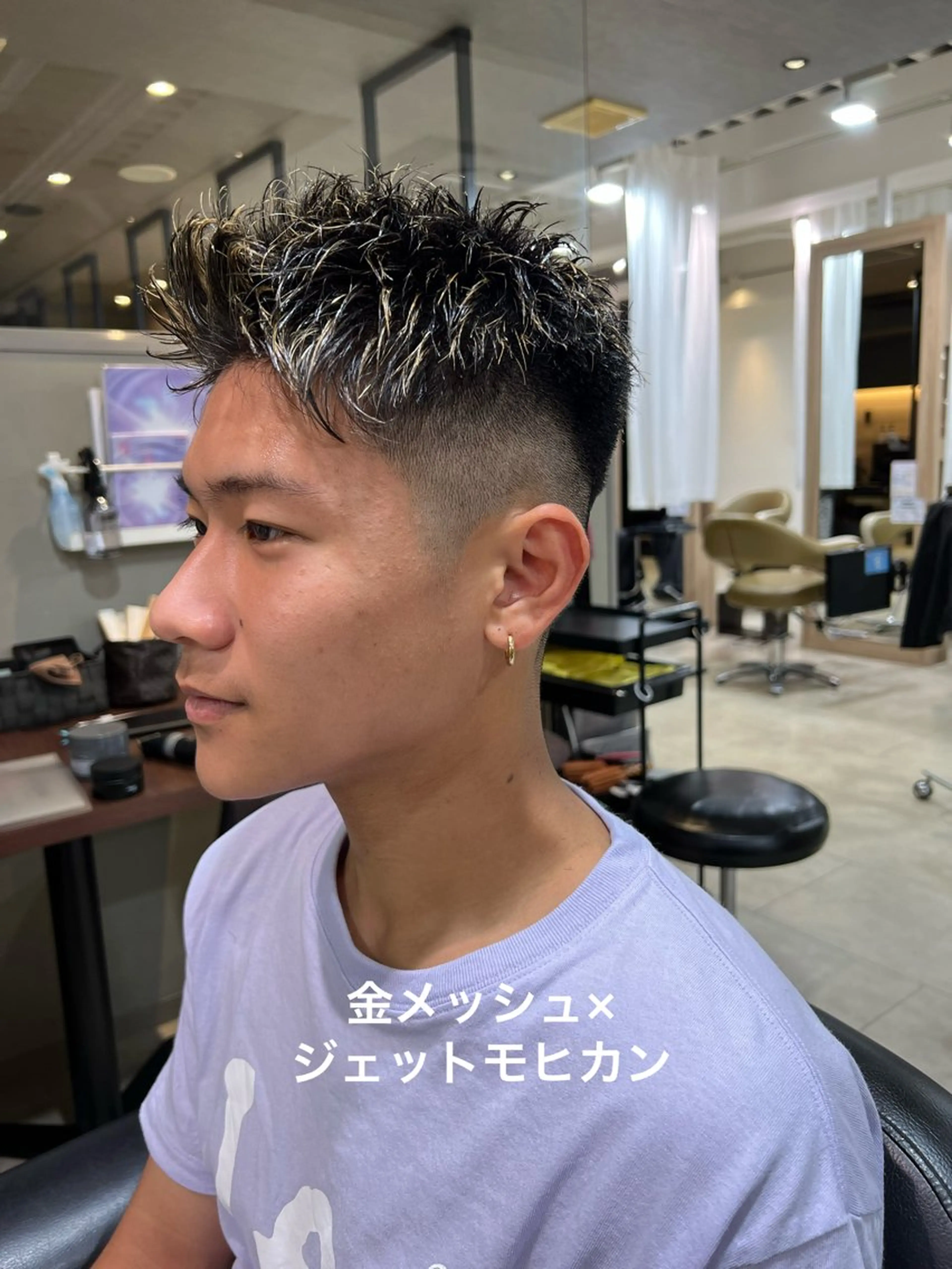 カラー メンズ メンズメッシュ メッシュ 心斎橋バレイヤージュ 小林勝貴のヘアスタイル
