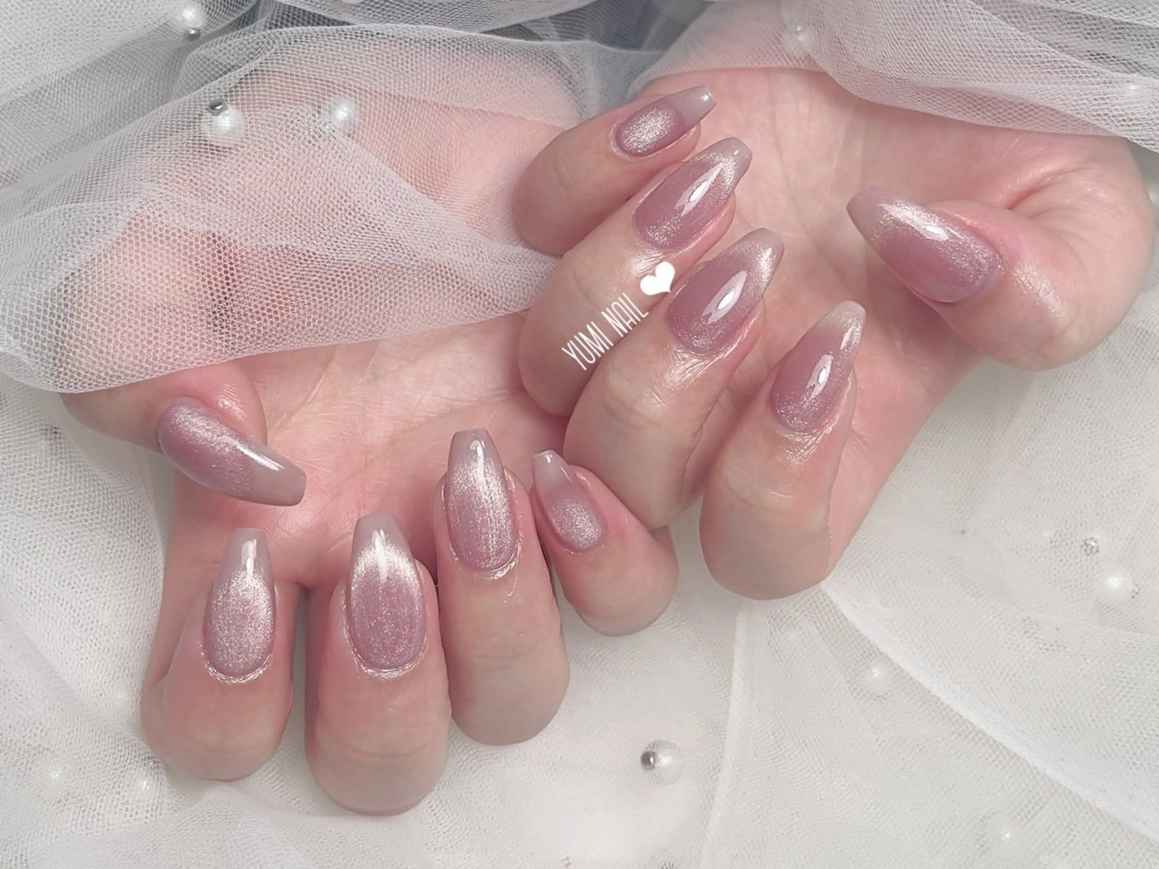 ネイル ハンドネイル ユリ🎀 デザイン長さ出し専門のネイルデザイン