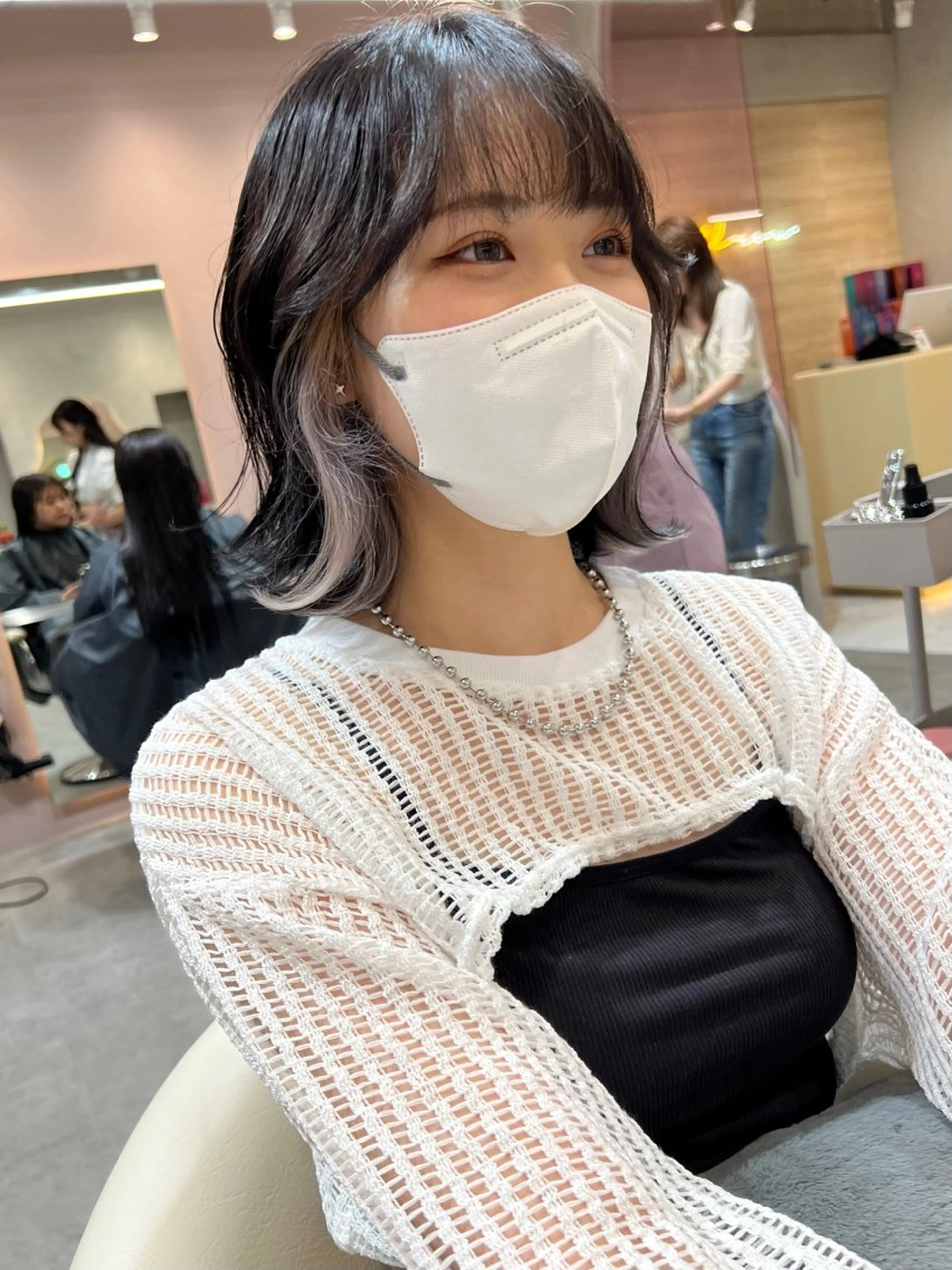 ショート カラー ヘアアレンジ 黒髪 ブルーカラー ブルーブラック ボブ くびれヘア 🇰🇷韓国メンズ 特化🇰🇷松永恭征のヘアスタイル