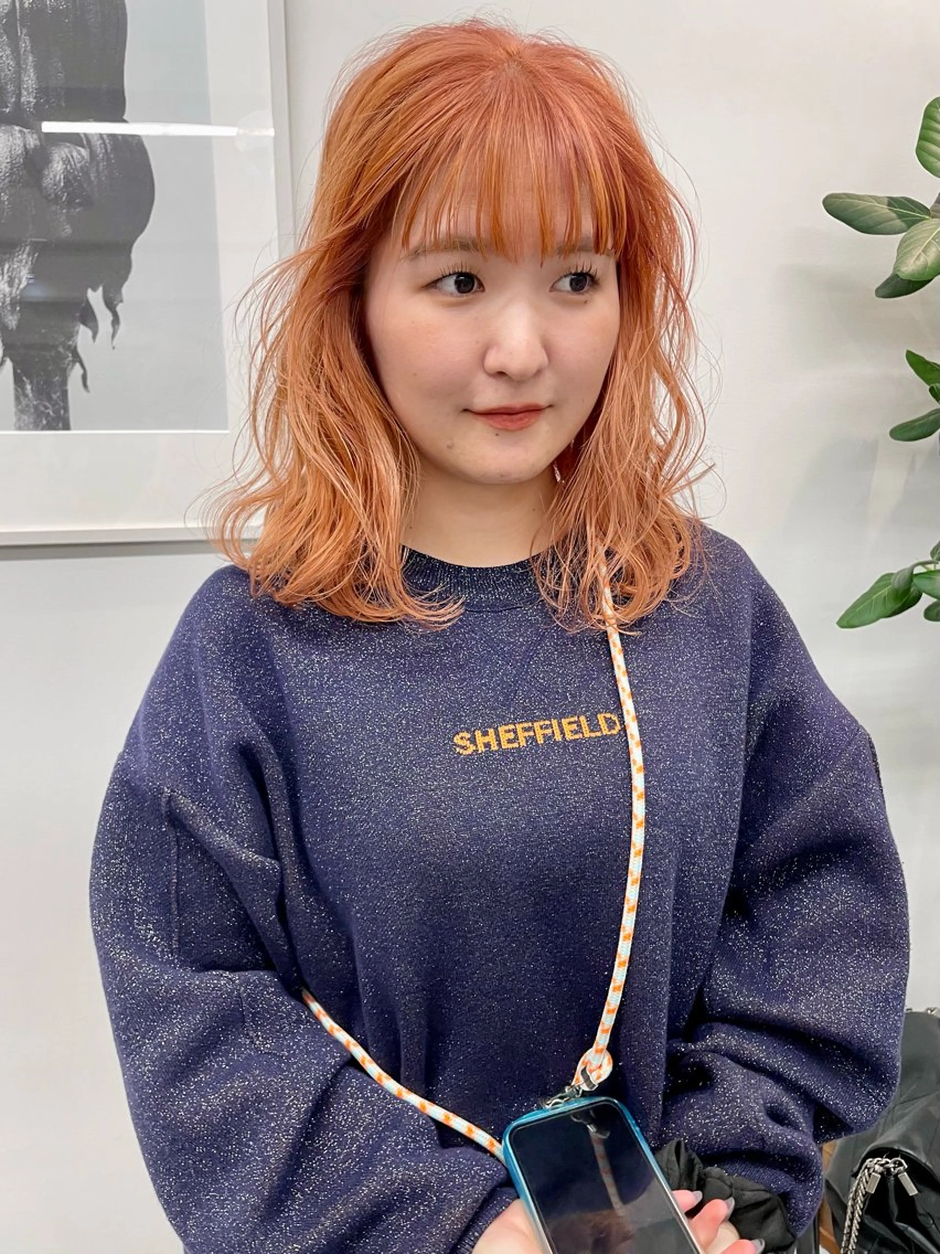 ミディアム カット ヘアカラー トリートメント オカモト ミユウ/ブリーチのヘアスタイル