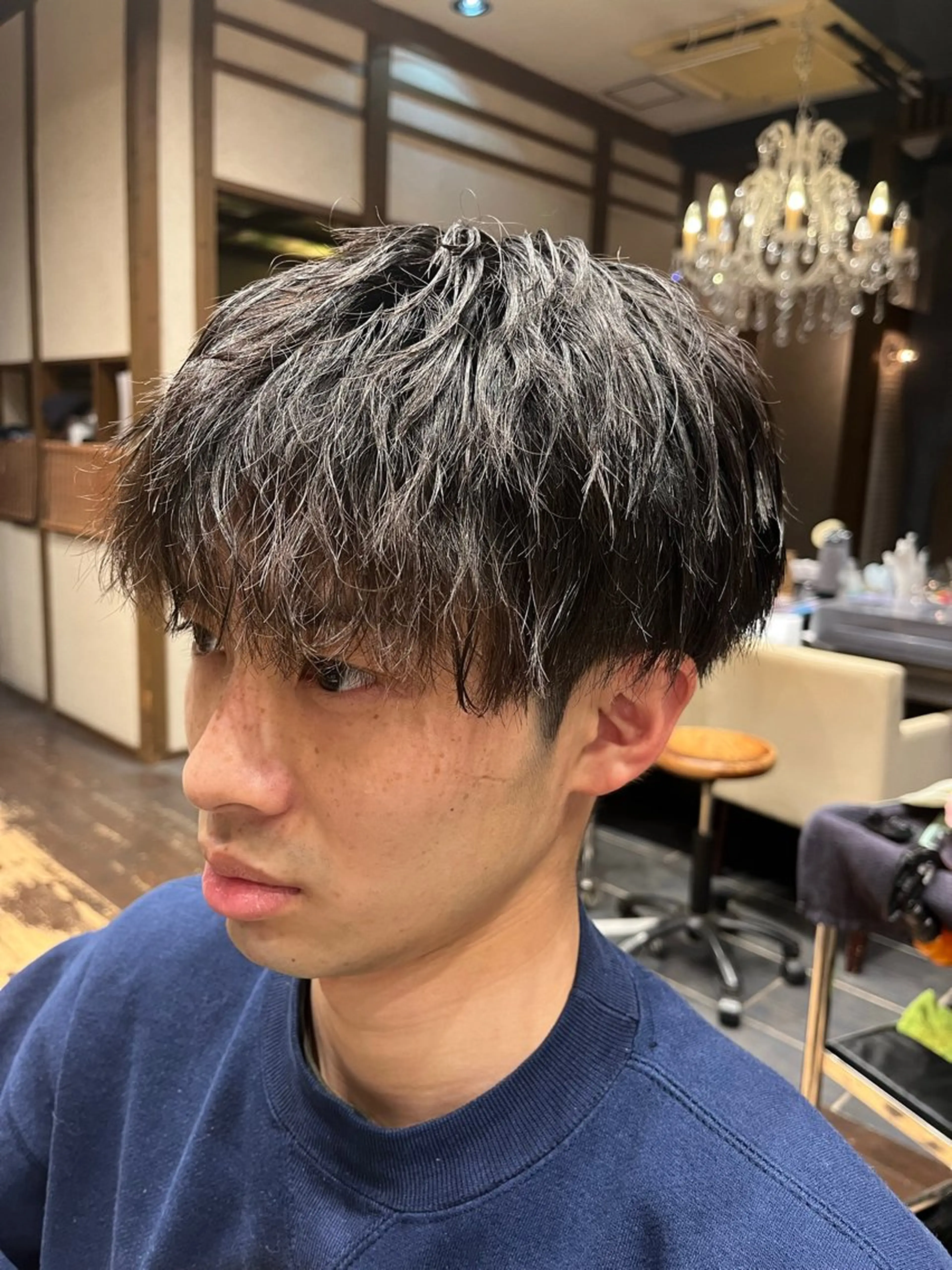 ショート パーマ メンズ メンズパーマ メンズツイストパーマ ツイストパーマ カット パーマ りずむヘアデザイン所属・Rhythm / RYOMAのヘアスタイル