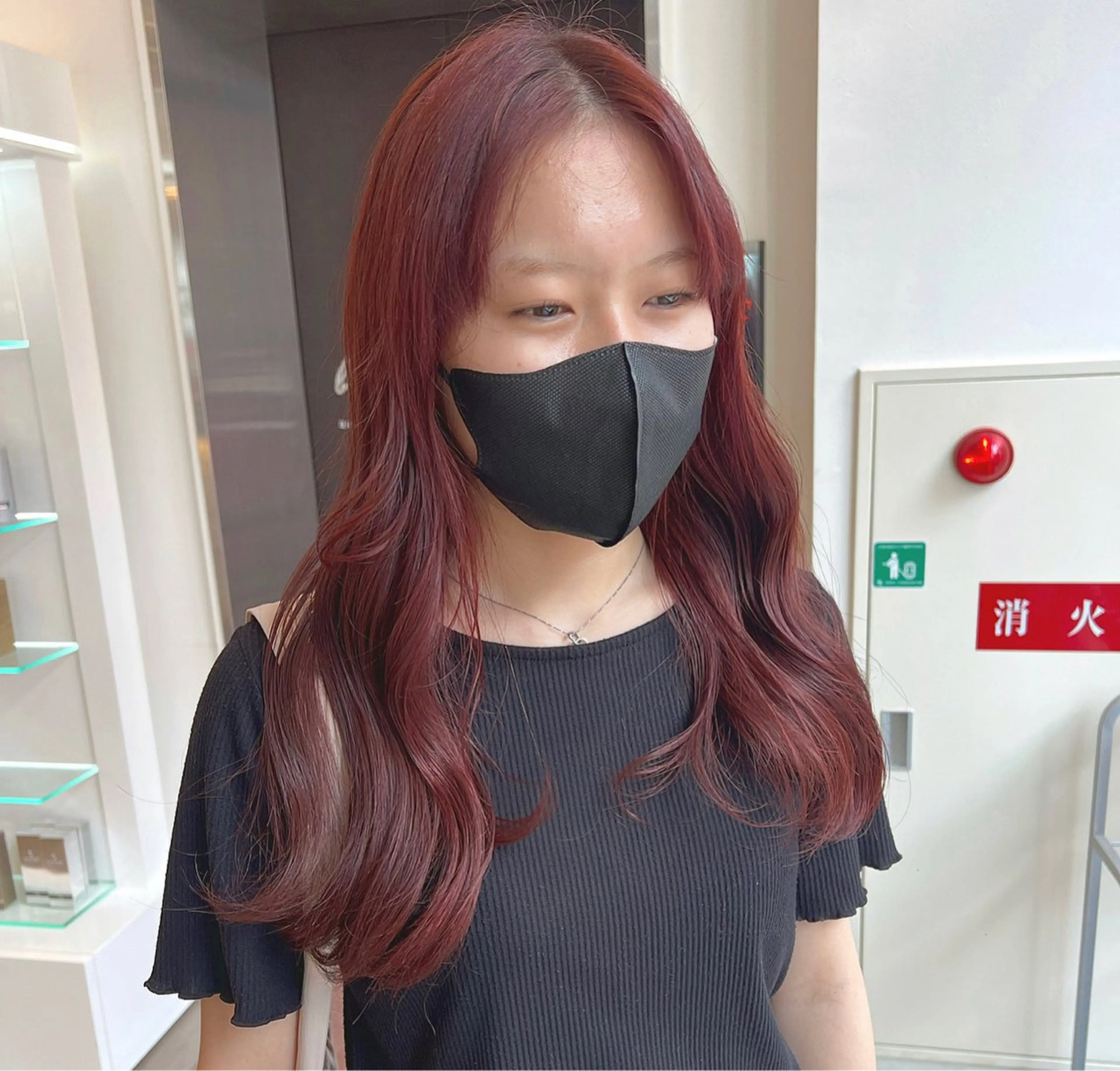 ロング カラー レッドカラー カット ヘアカラー トリートメント 🎀🕊RION 🩰のヘアスタイル