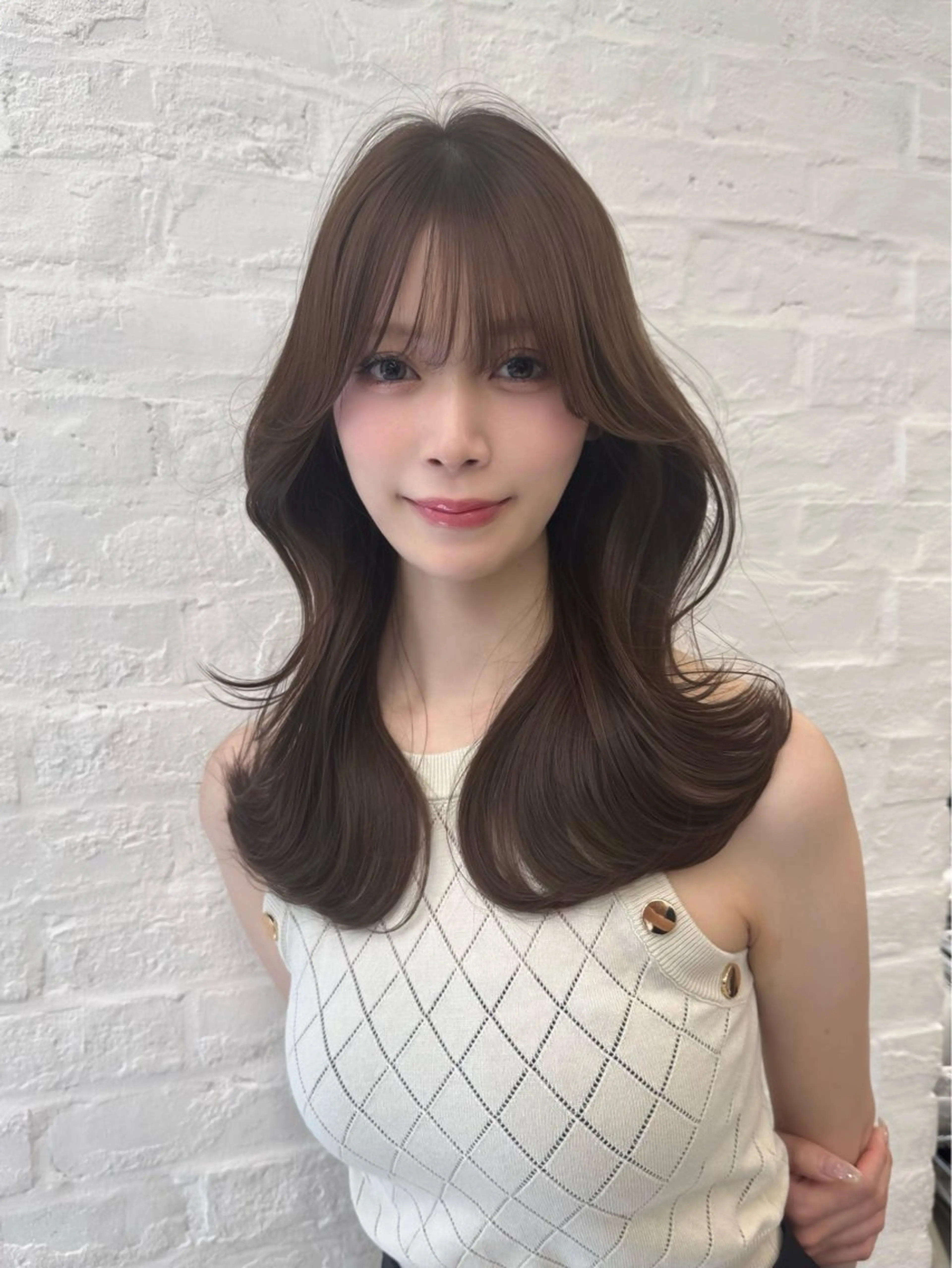 ミディアム カラー カット ヘアカラー 高島大登/顔周り /レイヤーカットのヘアスタイル