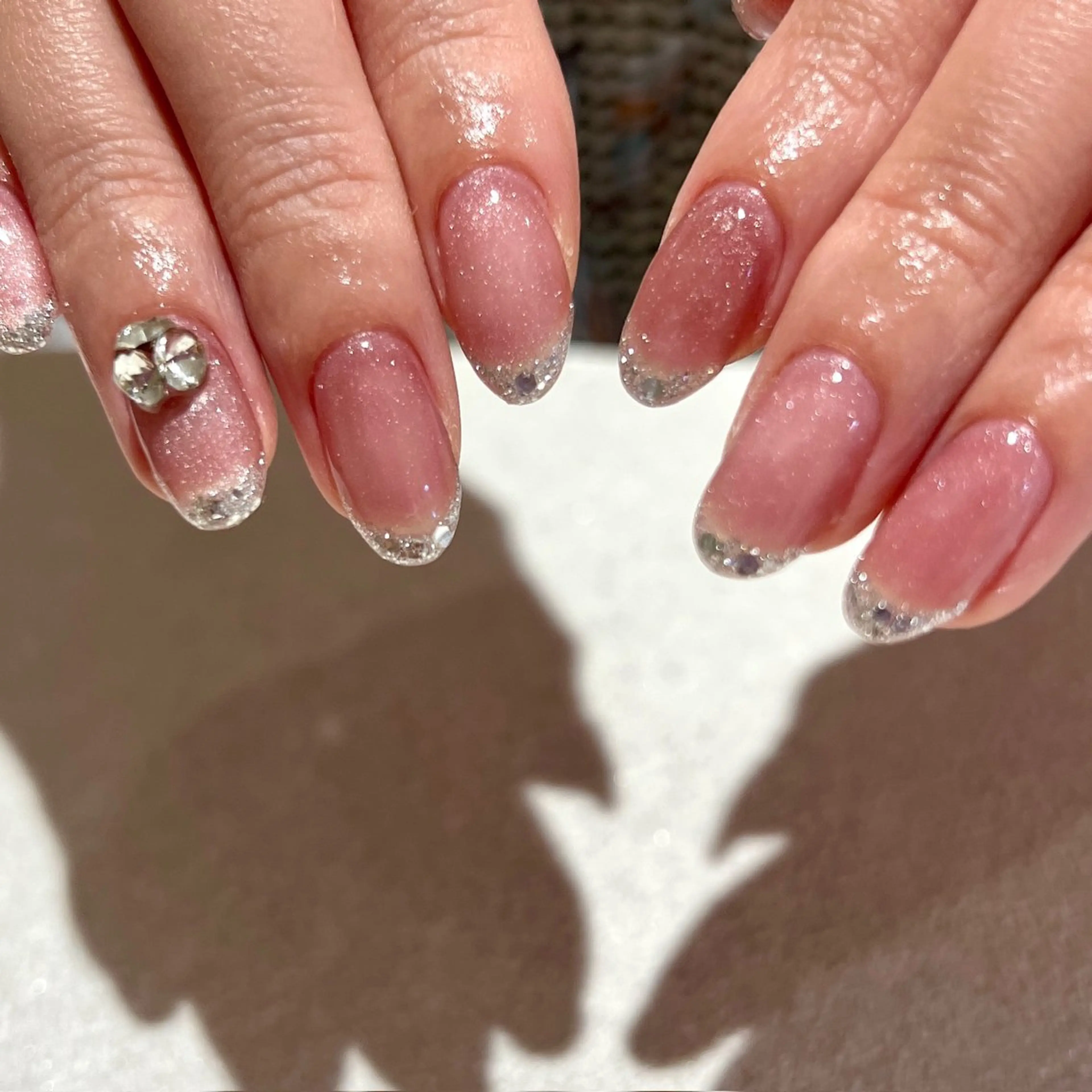 ネイル フレンチネイル ジェルネイル ガラスフレンチ 韓国ネイル マグネットネイル ハンドネイル 個性派ニュアンス nuts nail所属・【池袋】nuts nail　なつみのネイルデザイン